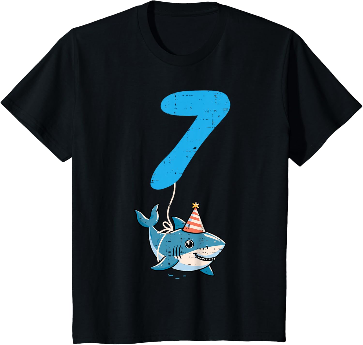 7th Birthday Shark Hat and T-Shirt for Boys and Girls Kids Gift - 1