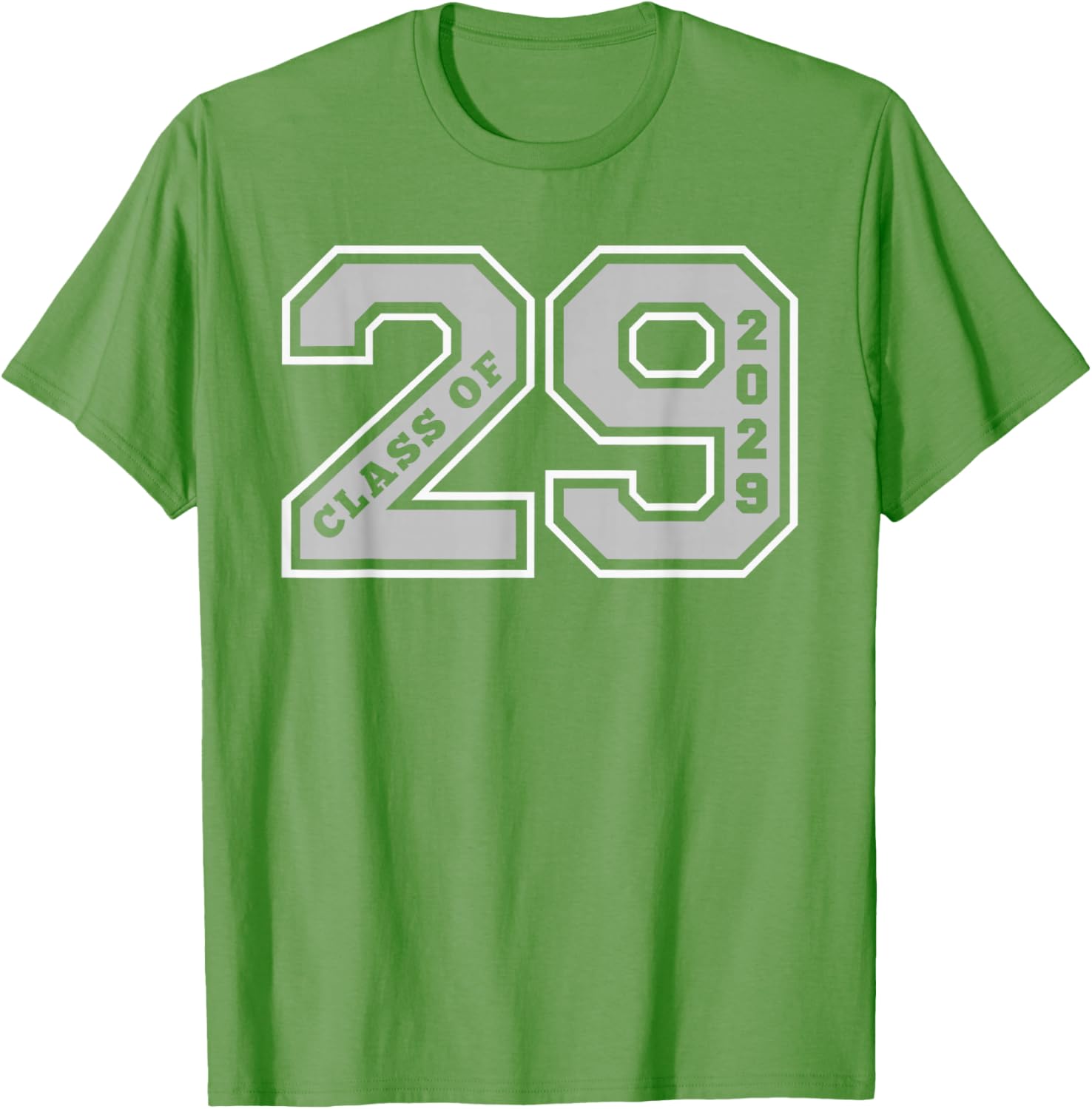 Class of 2029 Grey Letterman Style Grad Gift T-Shirt for Celebrations - 12