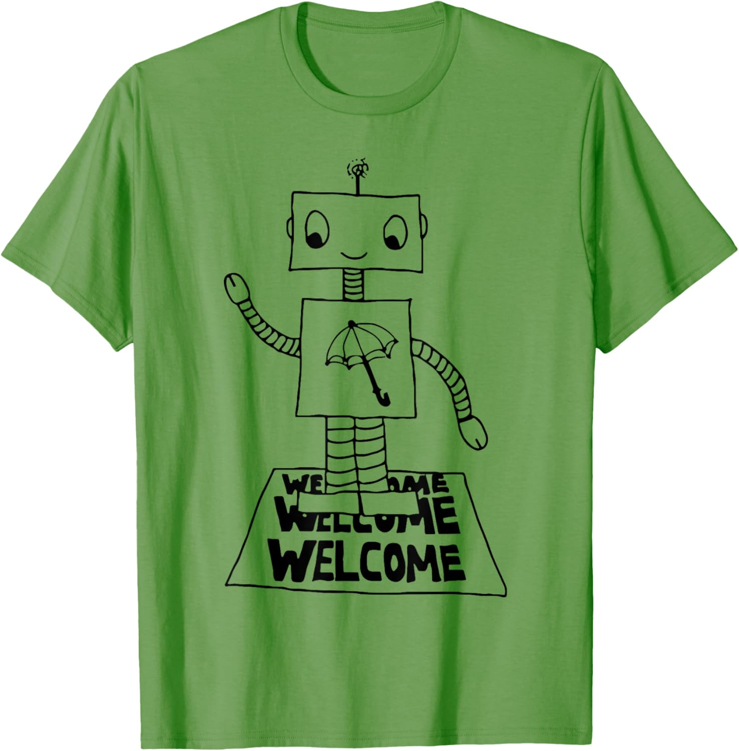 Robot Welcome T-Shirt for Fun Casual Wear in Clothing and Shoes - 6