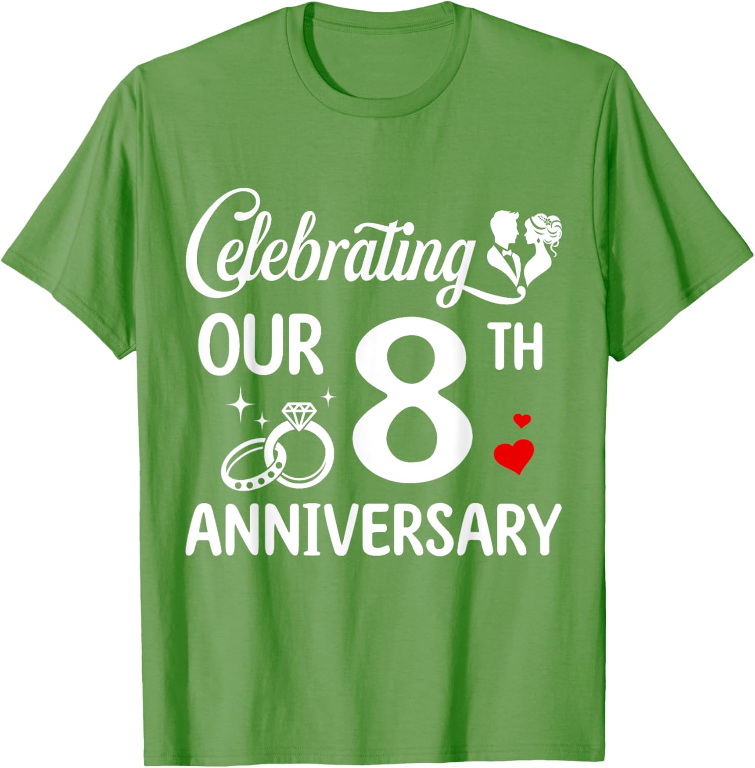 Celebrating 8 Years of Love: Fun 8th Wedding Anniversary T-Shirt - 5