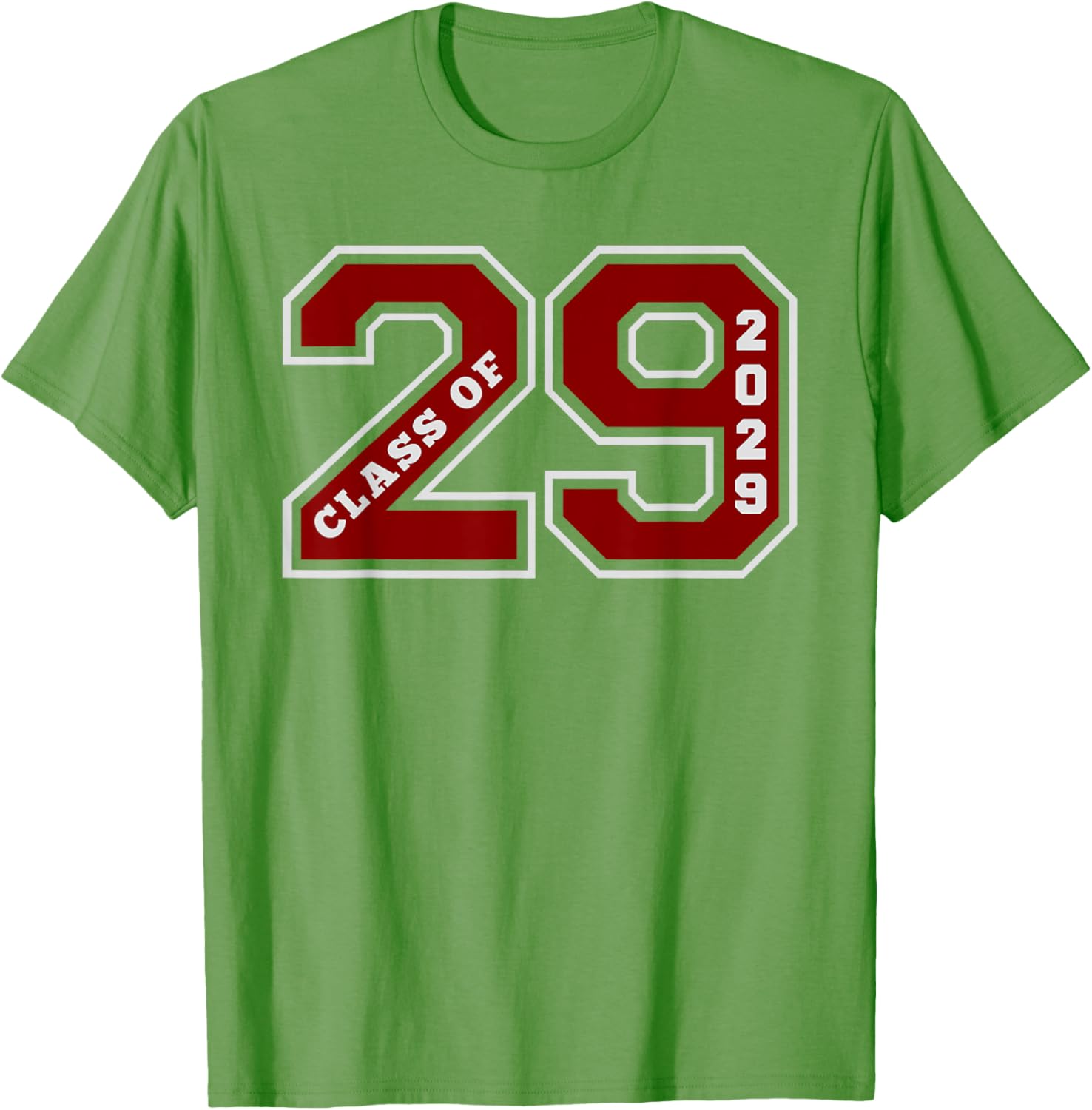Class of 2029 Maroon Letterman Style Grad T-Shirt for Future Graduates - 12
