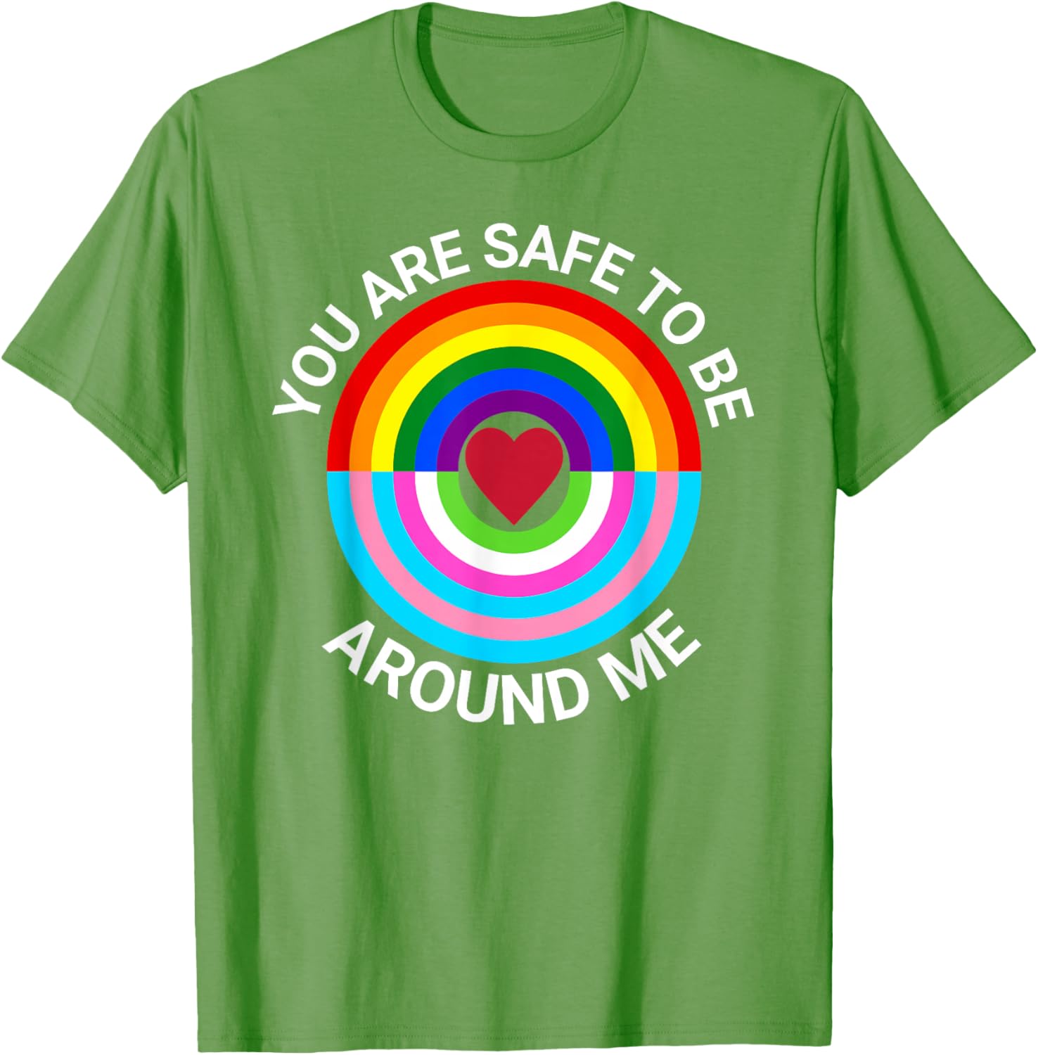 You Are Safe To Be Around Me Gay Pride Transgender Ally T-Shirt - 7