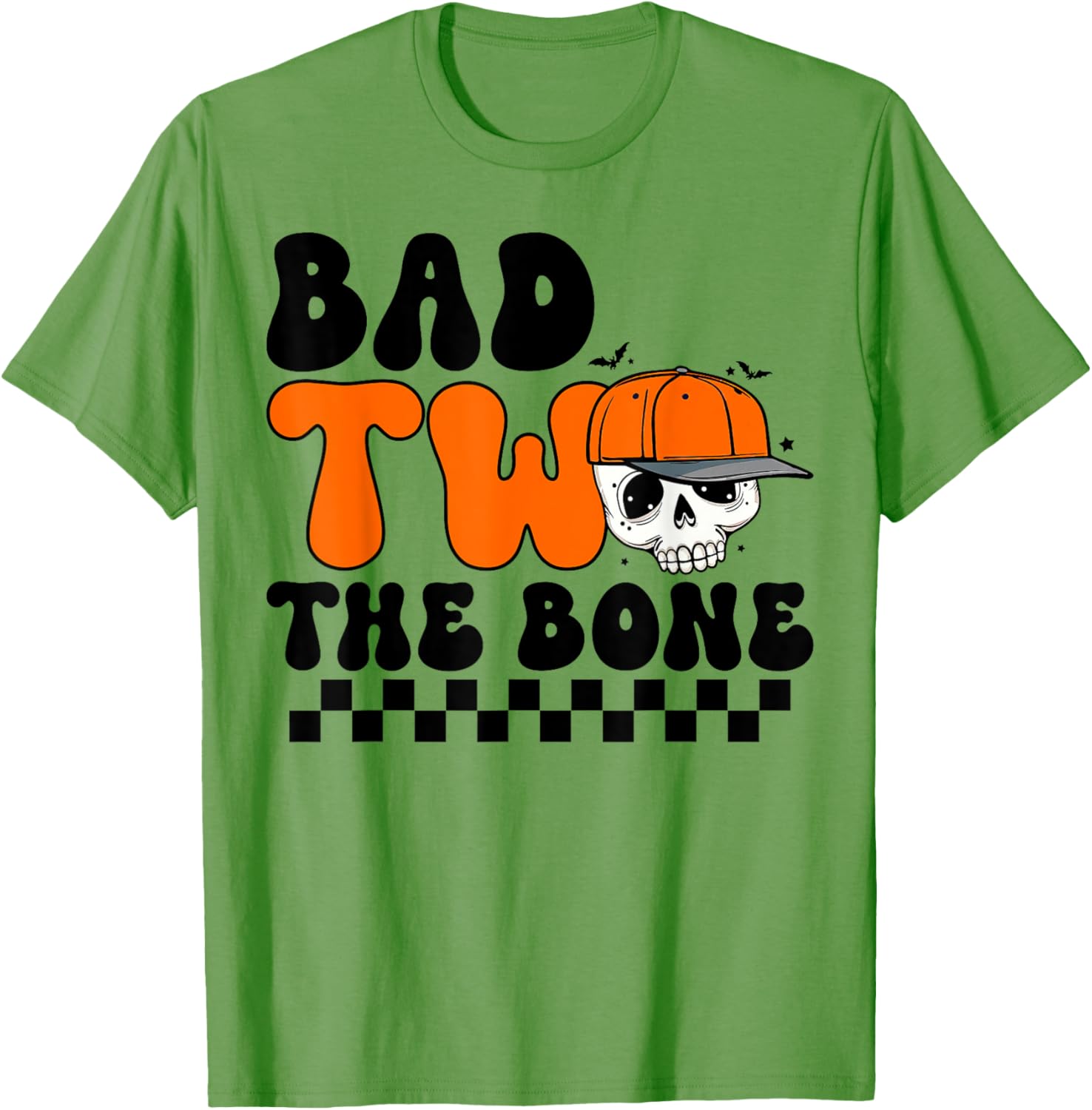 Cool Spooky 2nd Birthday T-Shirt for Boys - Bad Two The Bone Design - 3