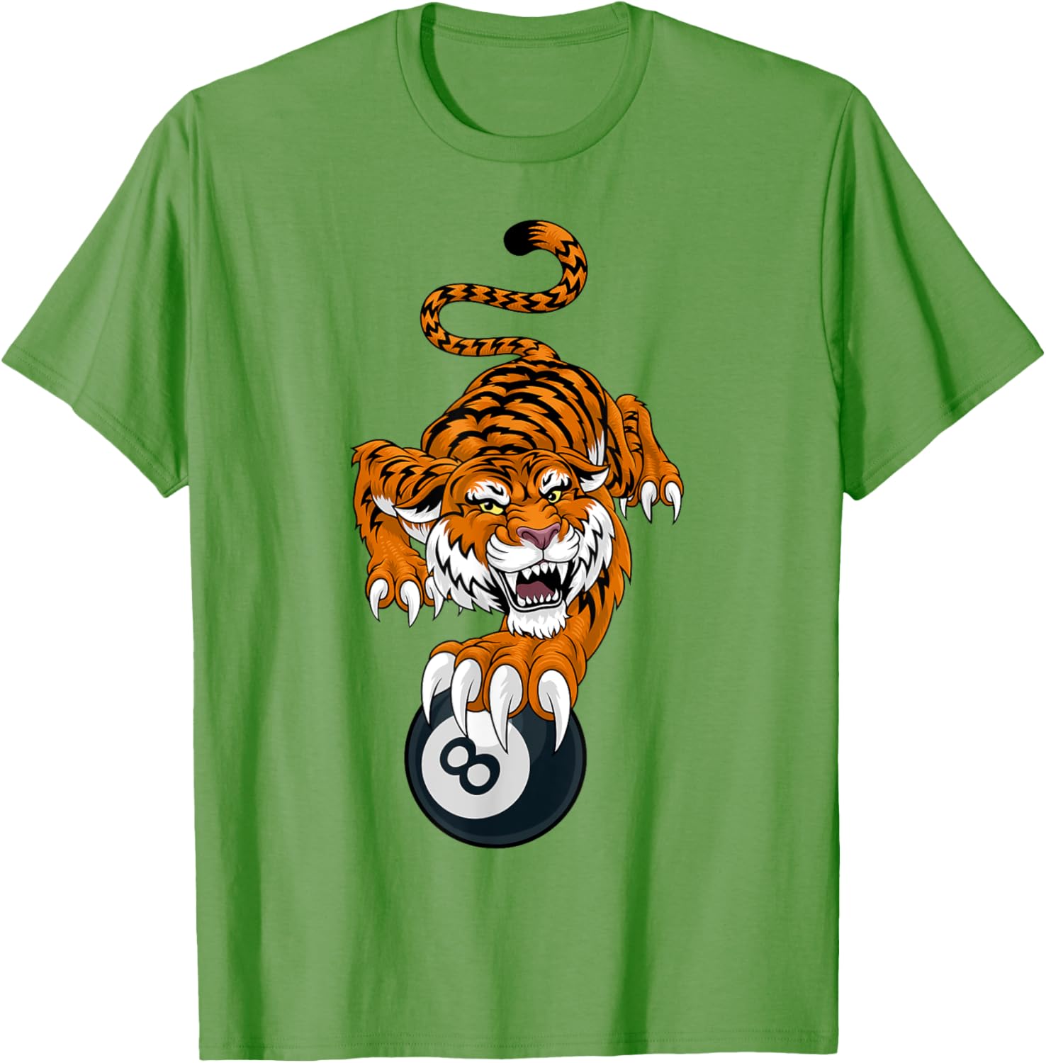 Tiger Angry Pool 8 Ball Billiards Cartoon Character T-Shirt for Fun Style - 25
