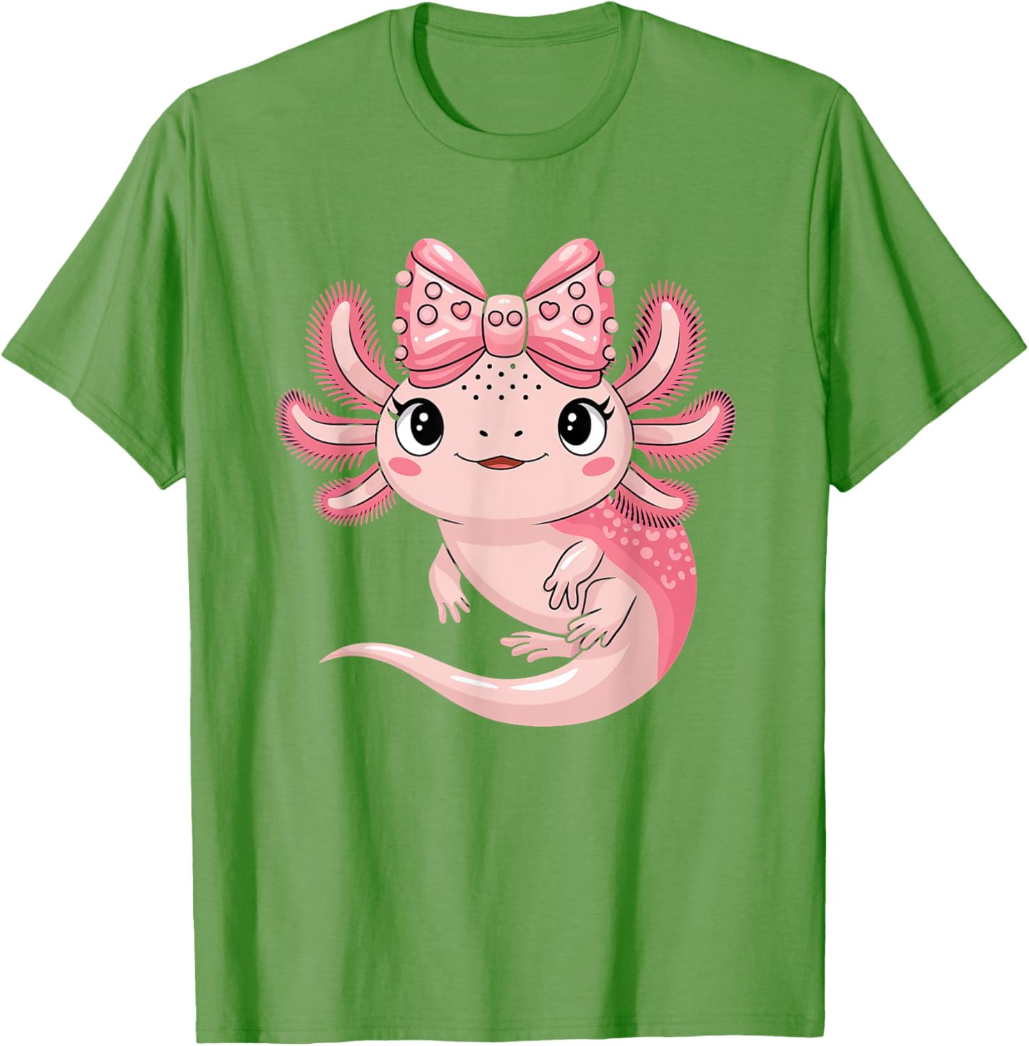 Cute Axolotl Girls Coquette Bow T-Shirt for Axolotl Lovers - 17