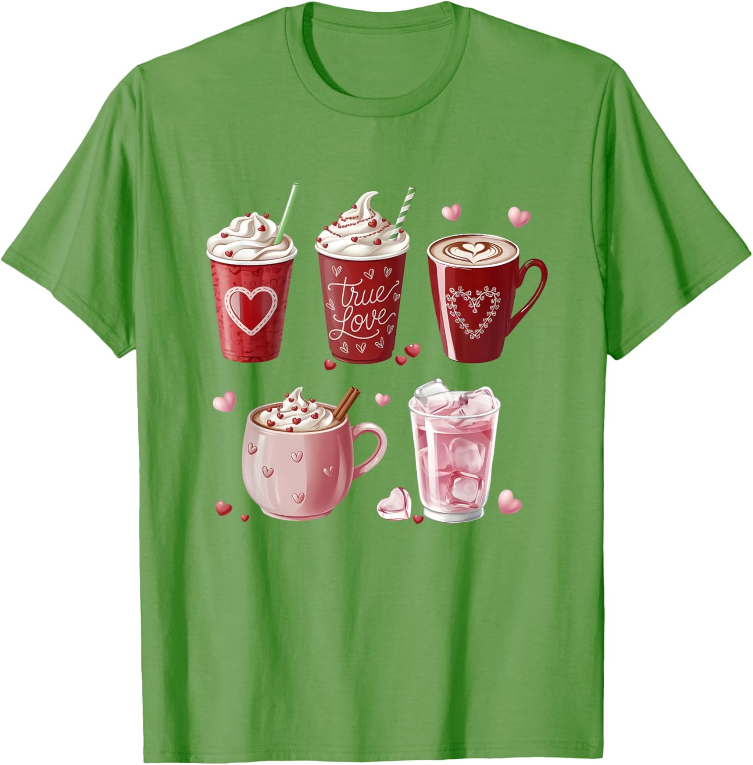 Coffee Lover Valentine T-Shirt Cute Coffee Cups Design for Him or Her - 22