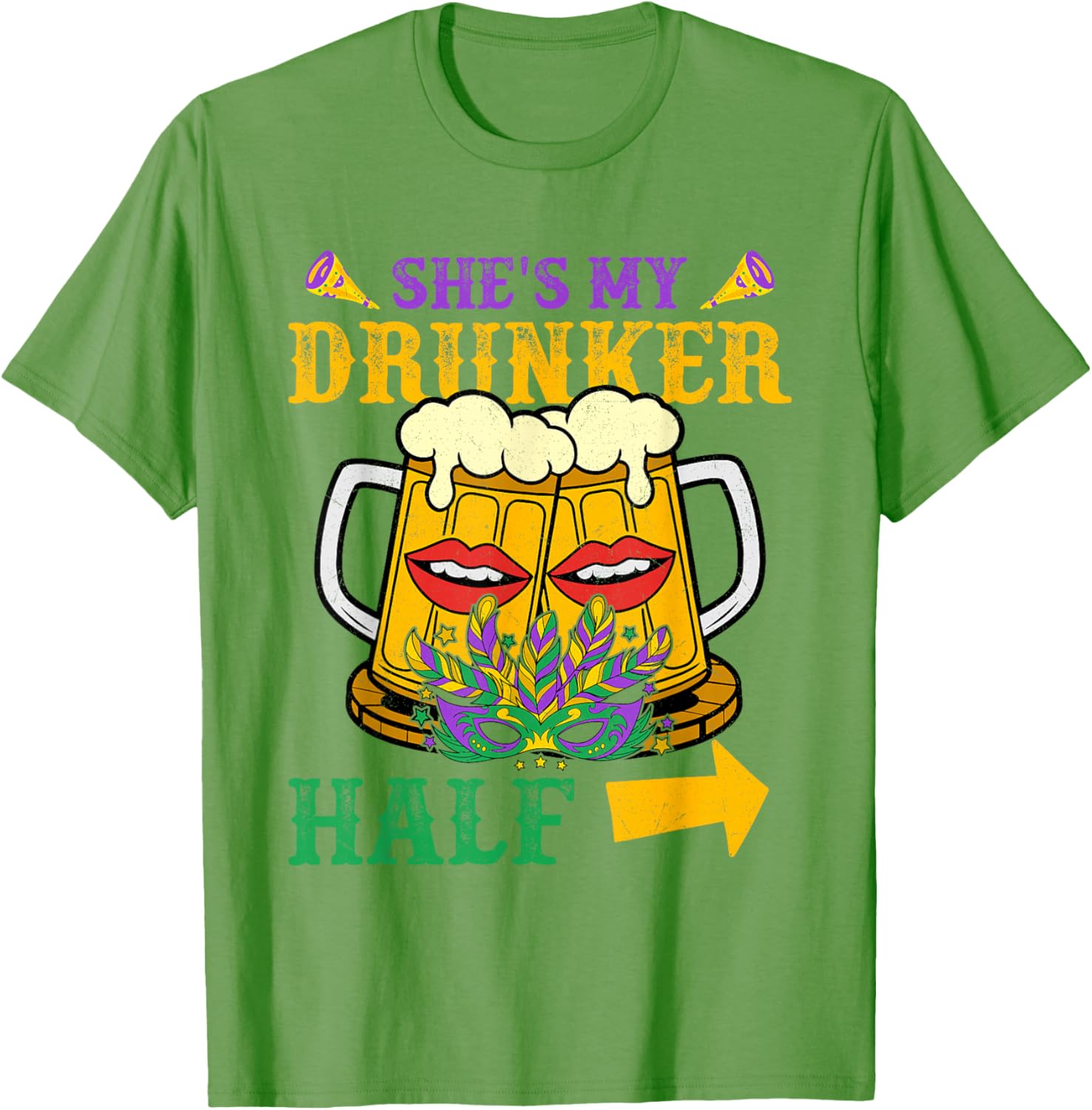 She's My Drunker Half Matching Mardi Gras T-Shirt for Couples - 23