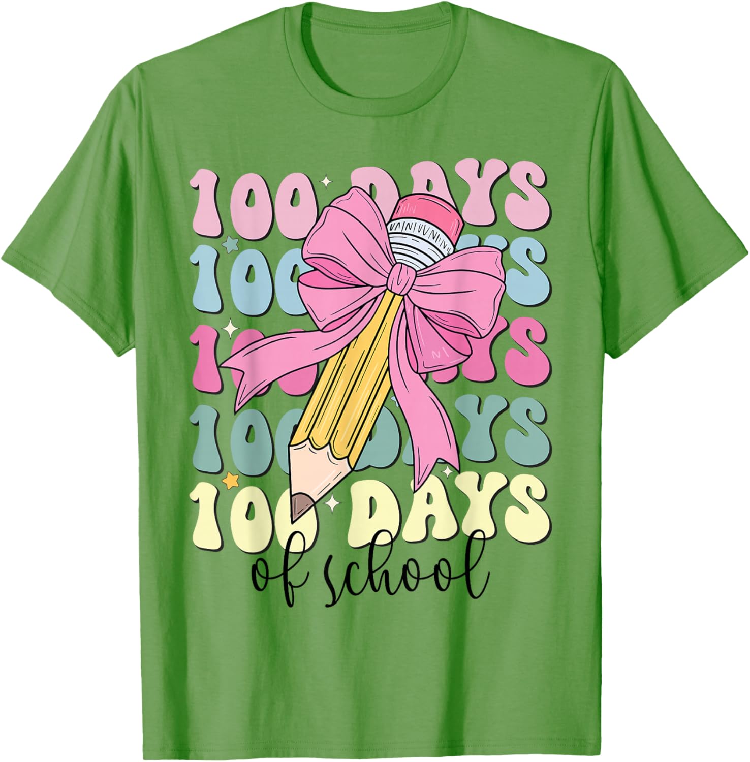 Adorable 100 Days of School Girls Coquette Bow T-Shirt for Kids - 2