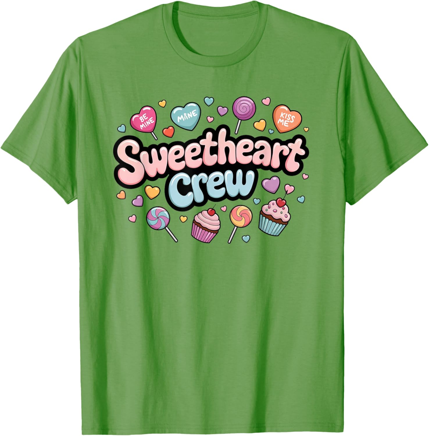 Sweetheart Crew Pastel Candy Cupcake T-Shirt for Fun and Fashion Lovers - 14