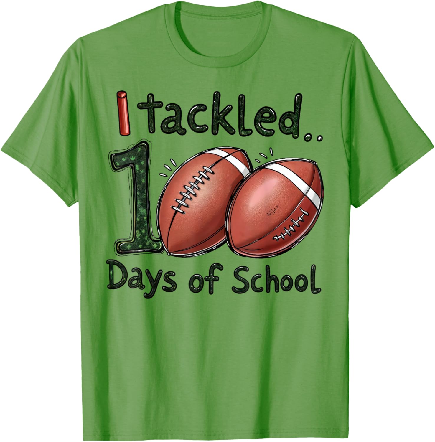 100 Days of School Football Boys T-Shirt for Celebrating Milestones - 14