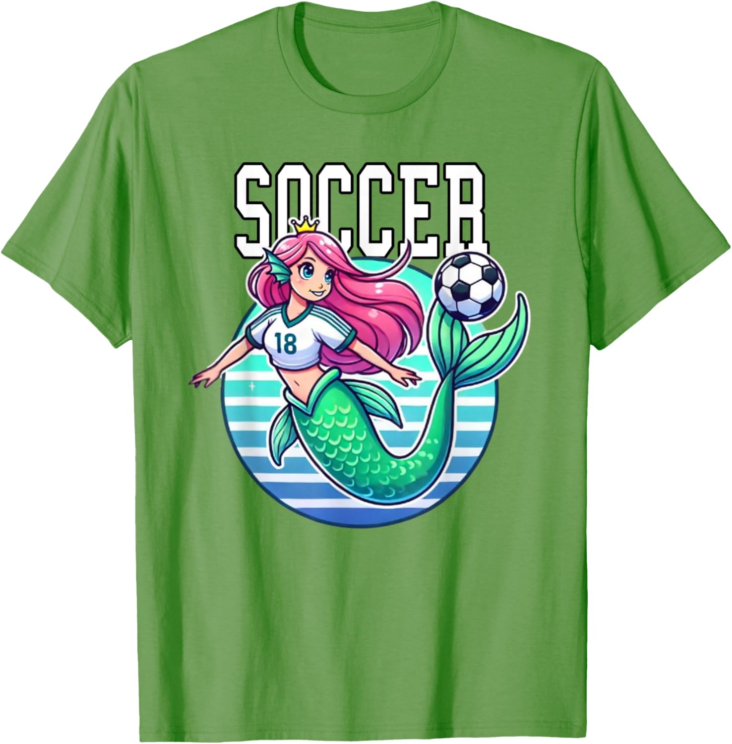 Soccer Mermaid Playing Soccer T-Shirt for Fans of Fun Sports Apparel - 21