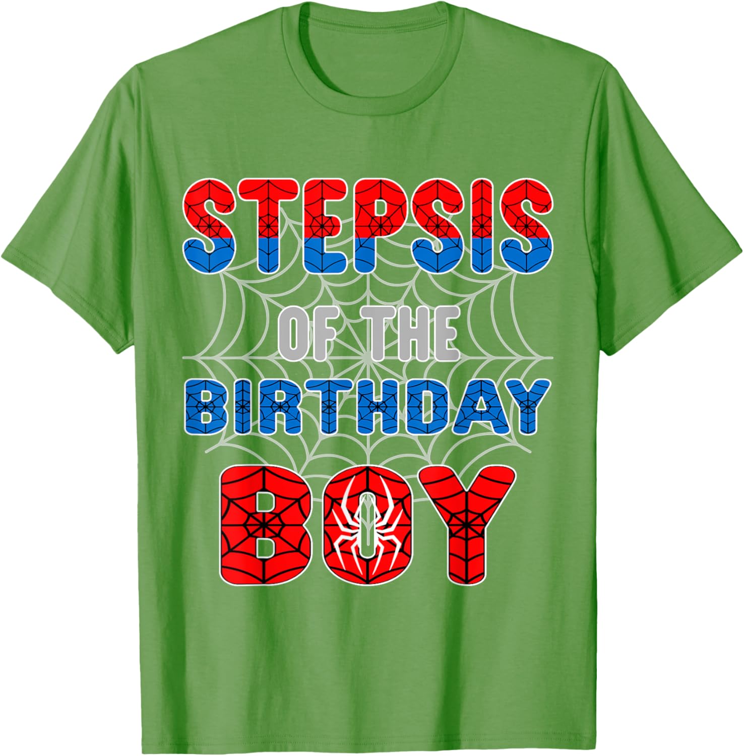Spider Web Birthday Party T-Shirt for Step Sis of the Birthday Boy - 18