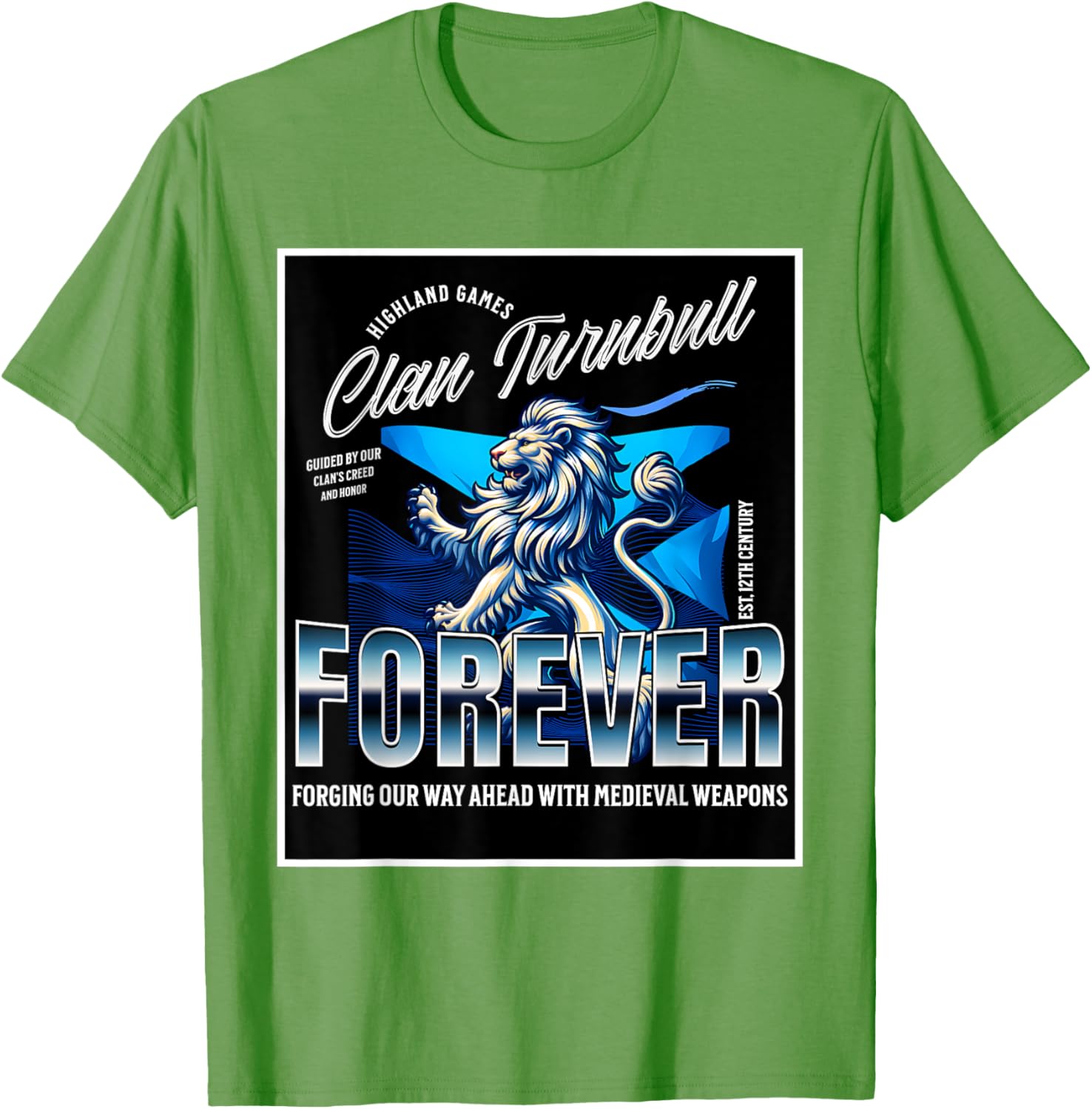 Clan Turnbull Strength and Honor Lion Roots T-Shirt for Family Pride - 15