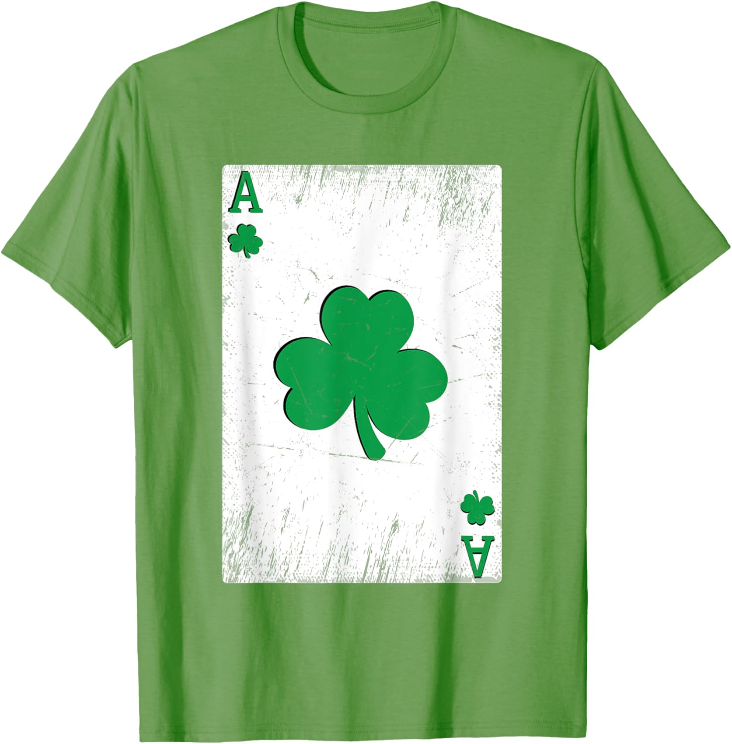 Vintage St Patrick's Day Ace of Shamrocks Green Clover T-Shirt for Fun - 4