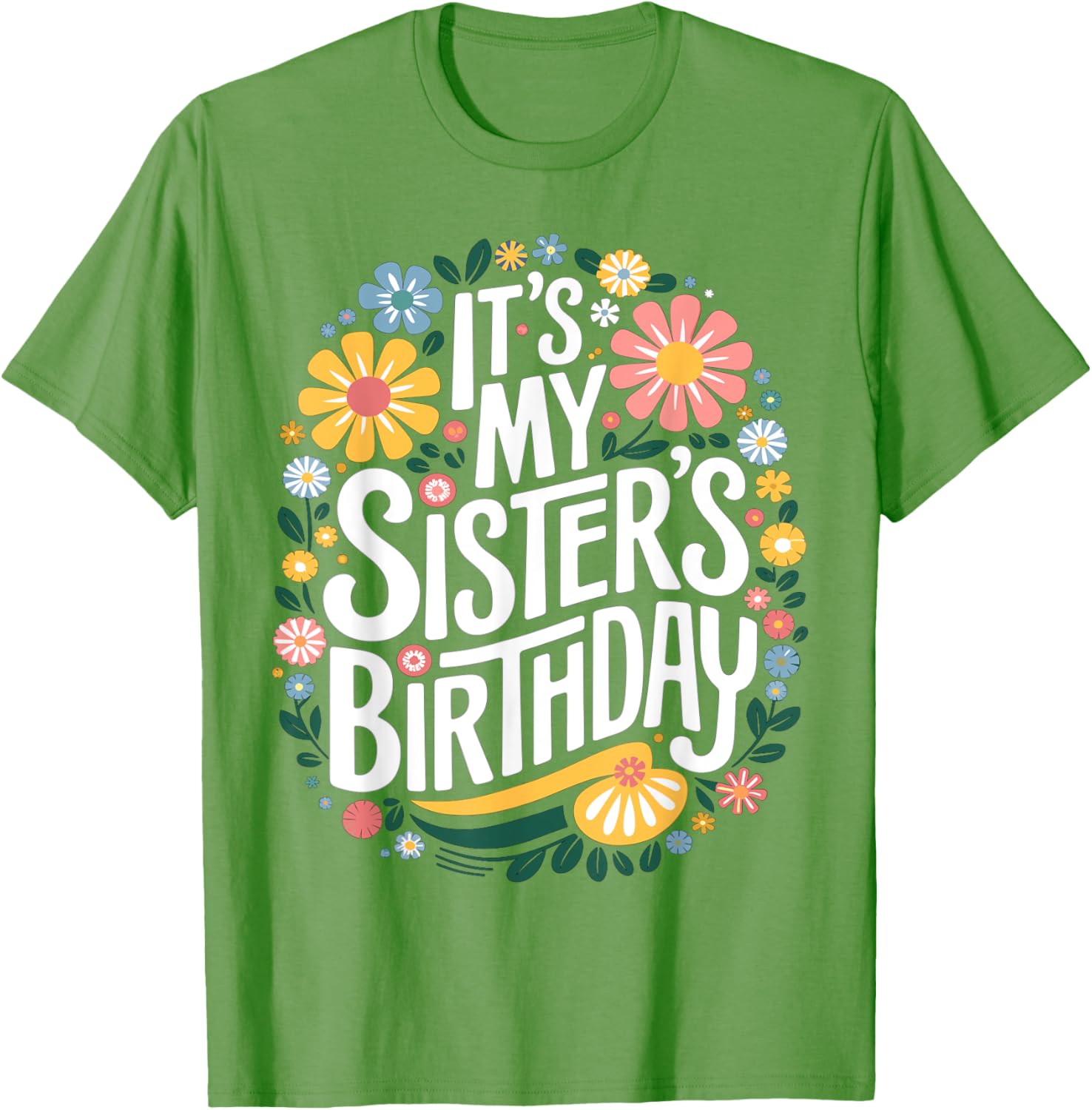 Colorful Floral T-Shirt for Sisters Birthday - Women and Kids Design - 7