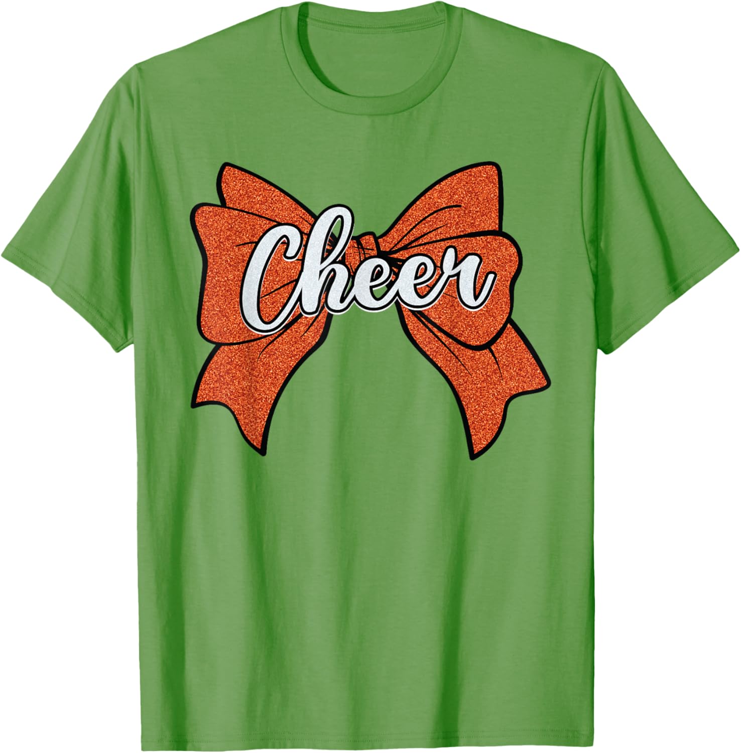 Coquette Orange Cheer Bow Sport T-Shirt for Cheerleaders and Fans - 6