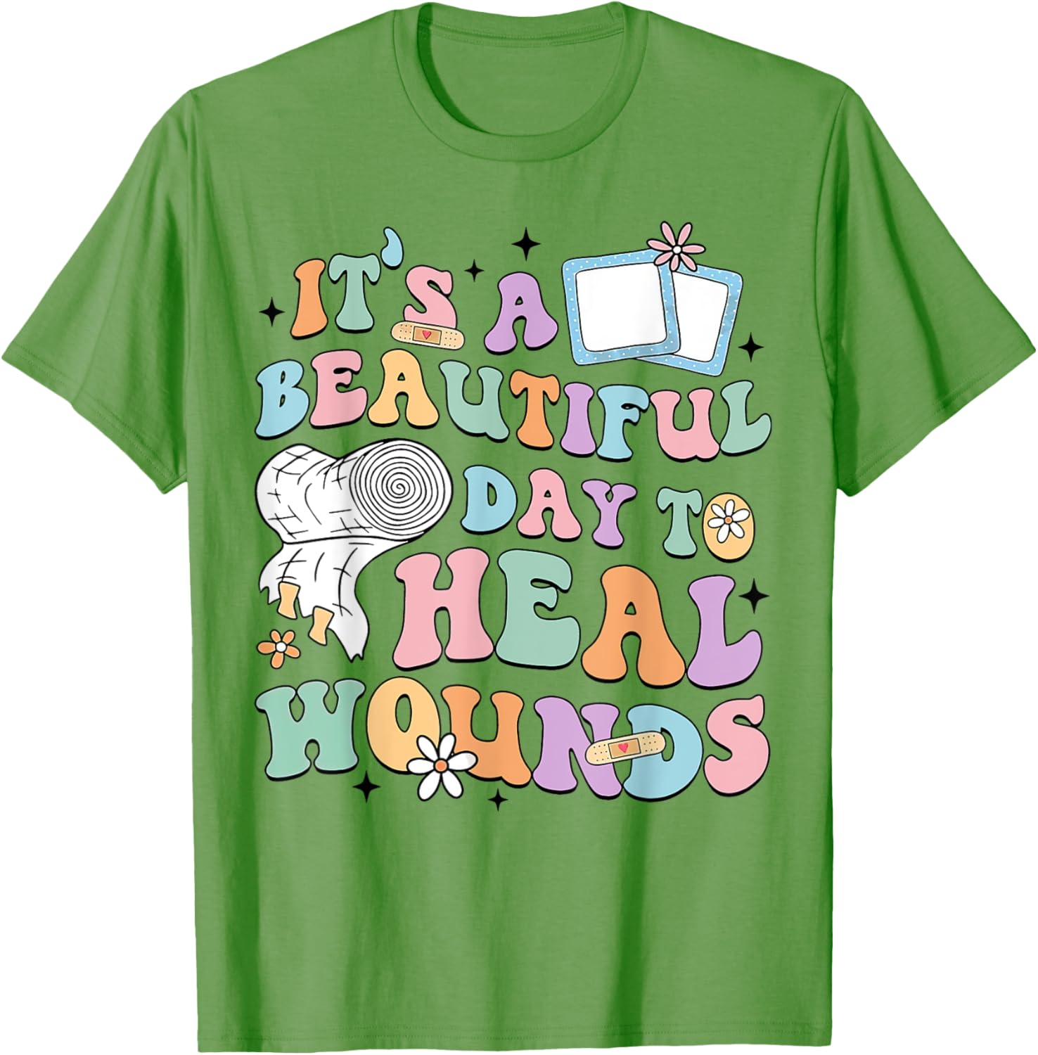 Beautiful Day to Heal Wounds Retro Nurse T-Shirt for Caregivers - 4