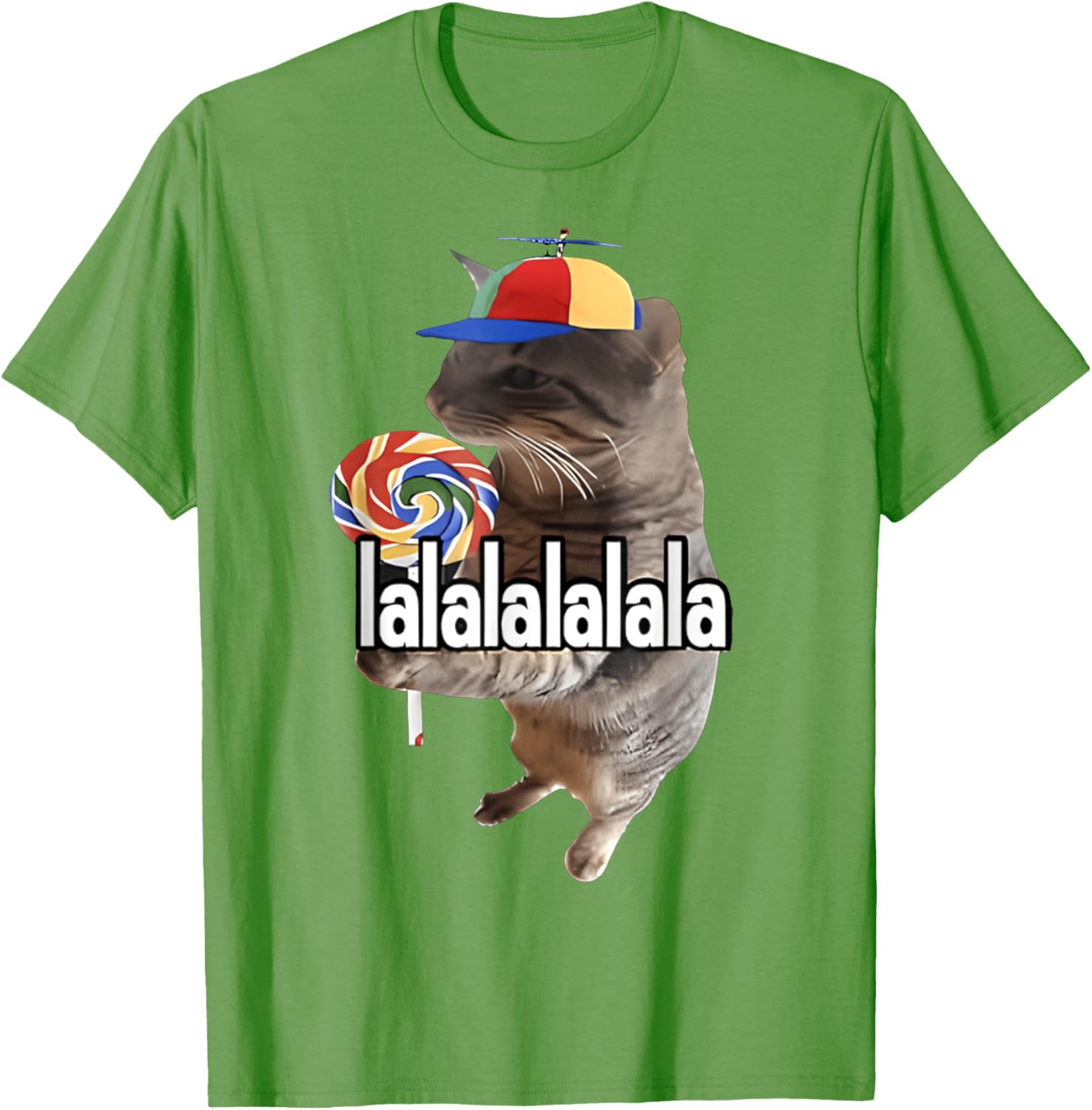 Silly Cat with Lollipop Funny Meme T-Shirt for Men, Women, Kids - 26