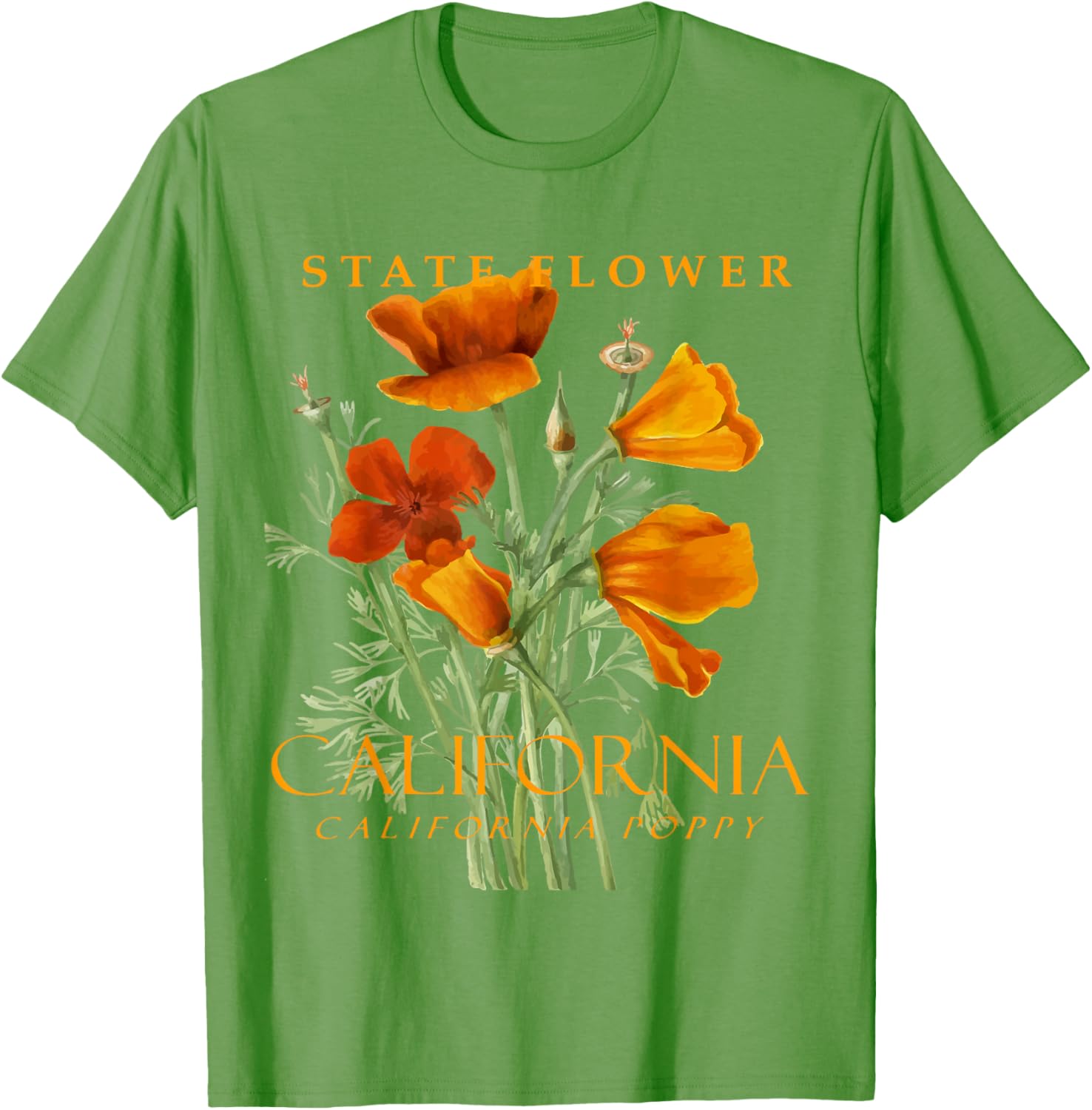 California Poppy T-Shirt for Nature Lovers - Stylish Floral Apparel - 21