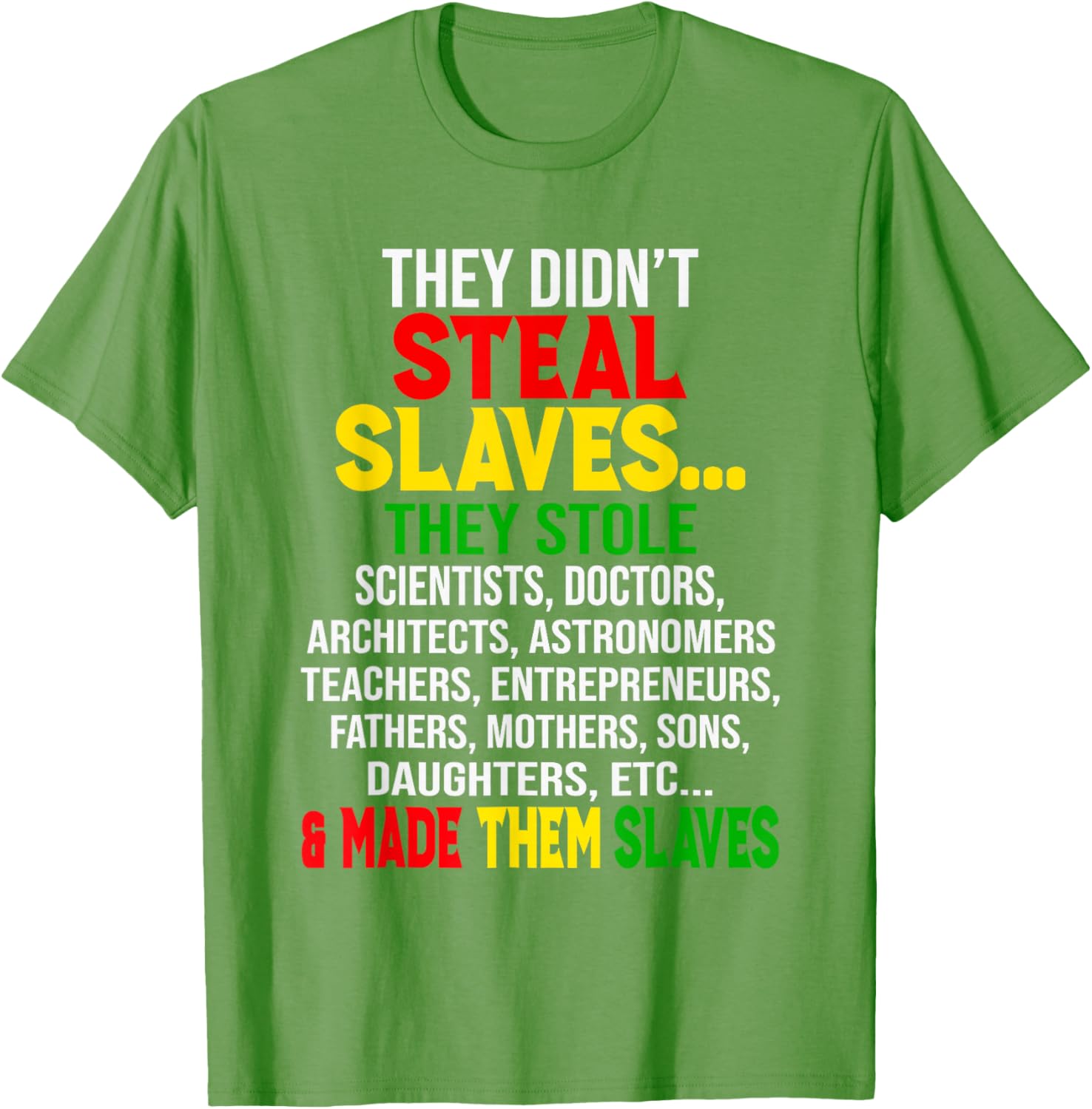 They Didn't Steal Slaves Melanin Black History Month T-Shirt for All - 20