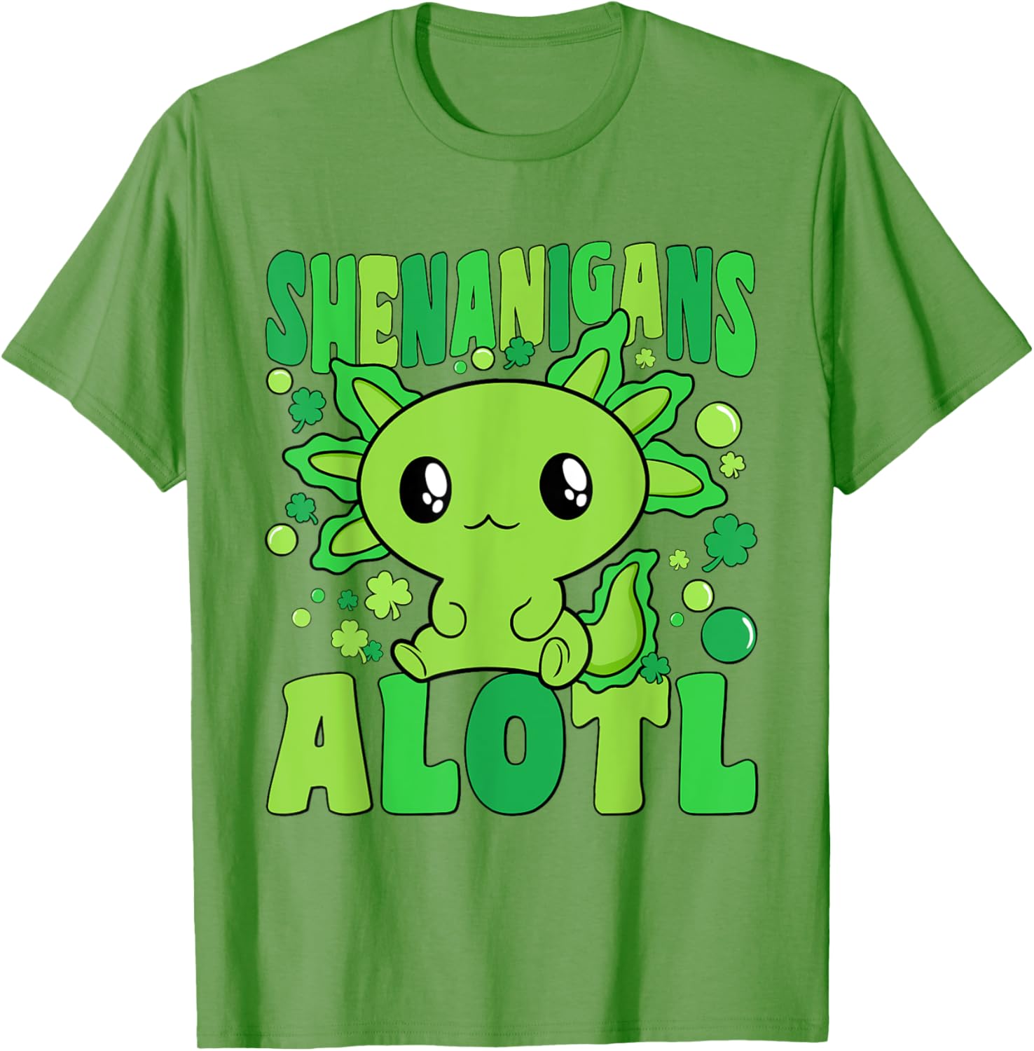 Cute Axolotl St Patricks Day T-Shirt for Kids - Fun Alotl Design - 9