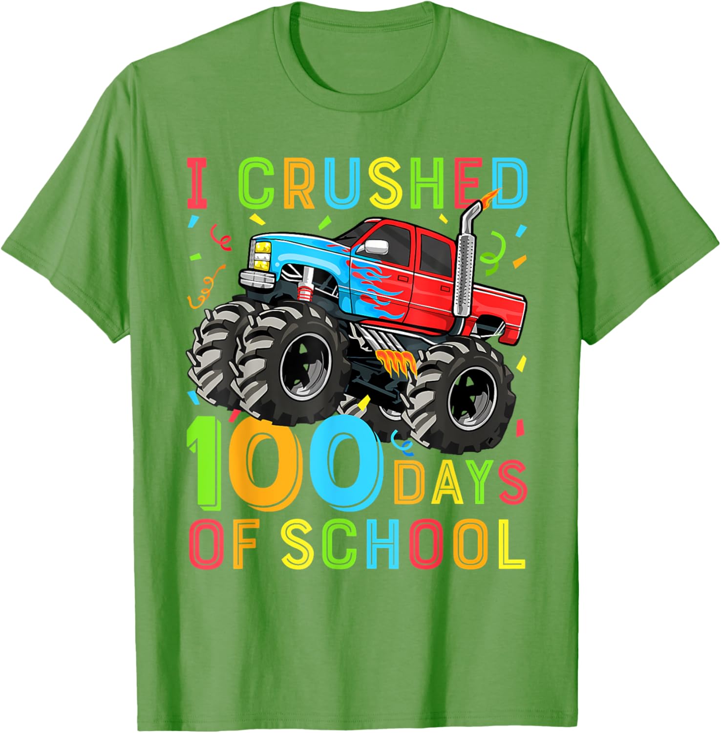 100 Days of School Monster Truck Shirt for Boys Fun 100th Day Outfit - 5