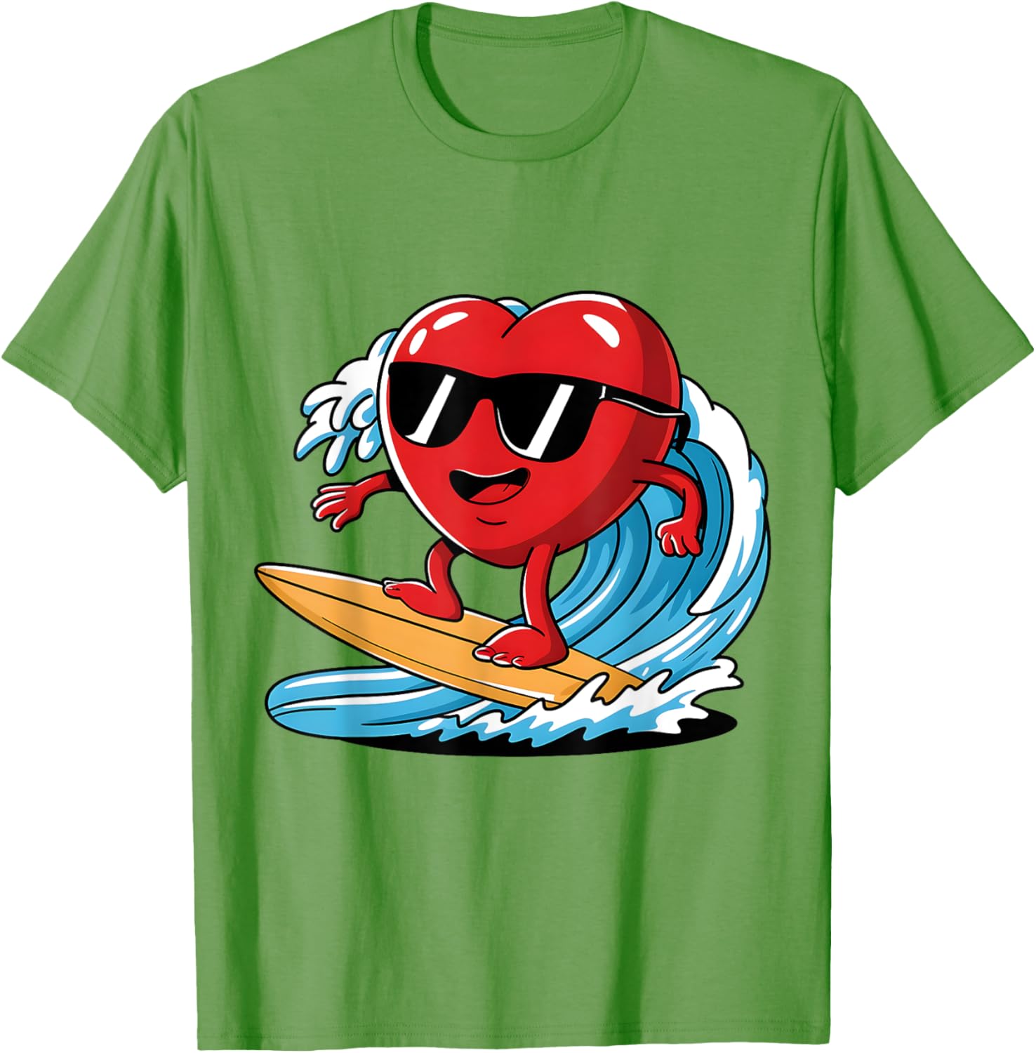 Surfing Heart Funny T-Shirt for Boys and Men - Perfect Valentine's Gift - 5