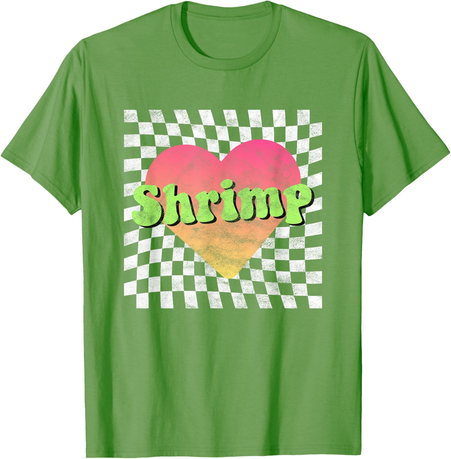 Vintage Retro Shrimp Lover Heart T-Shirt for Seafood Fans - 7