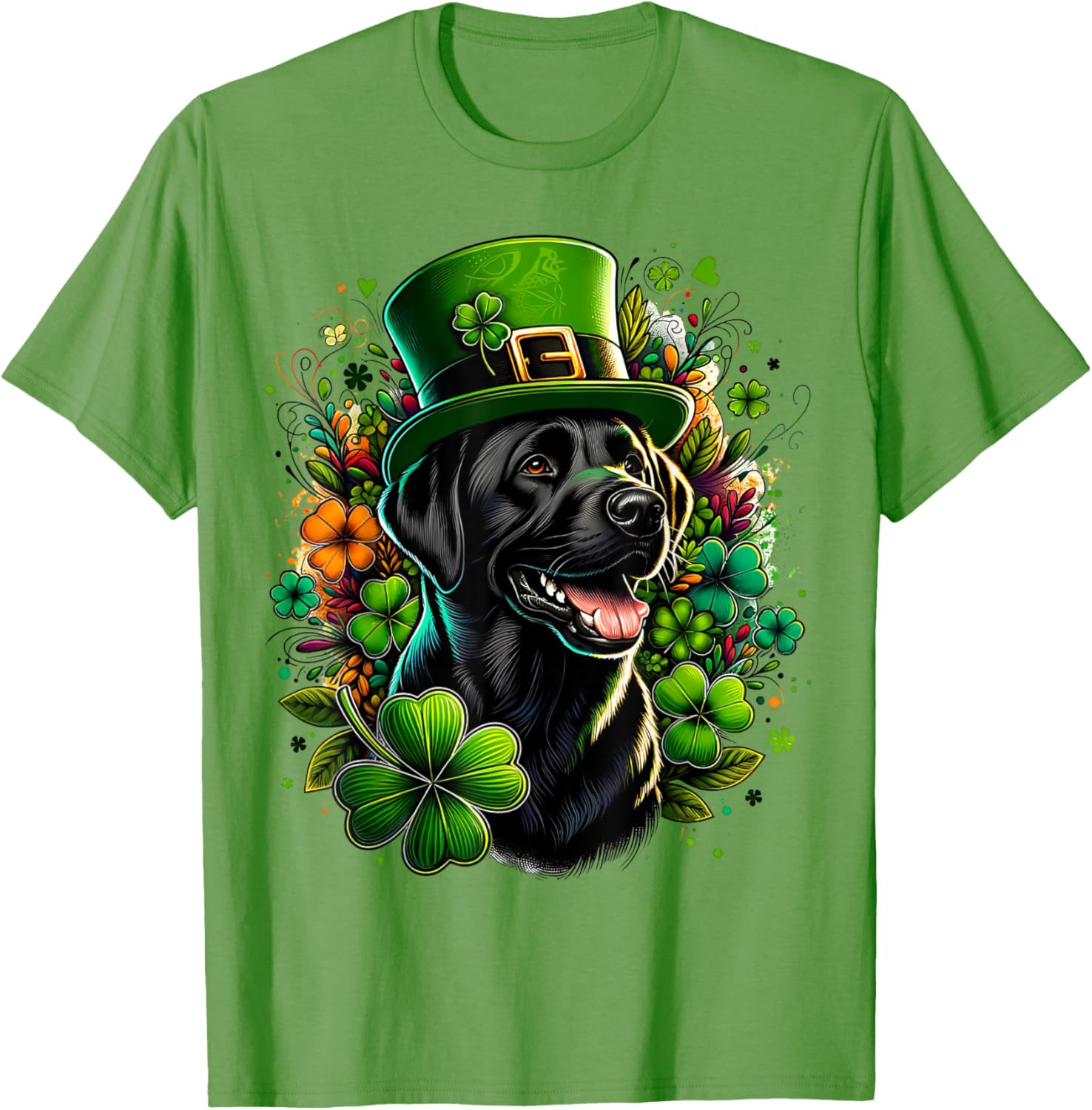 Black Labrador Retriever St Patricks Day T-Shirt for Family Fun - 5
