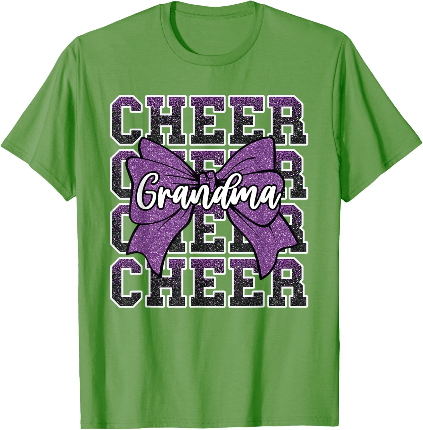 Cheer Grandma Bow Sport Purple T-Shirt for Cheerleaders and Fans - 2