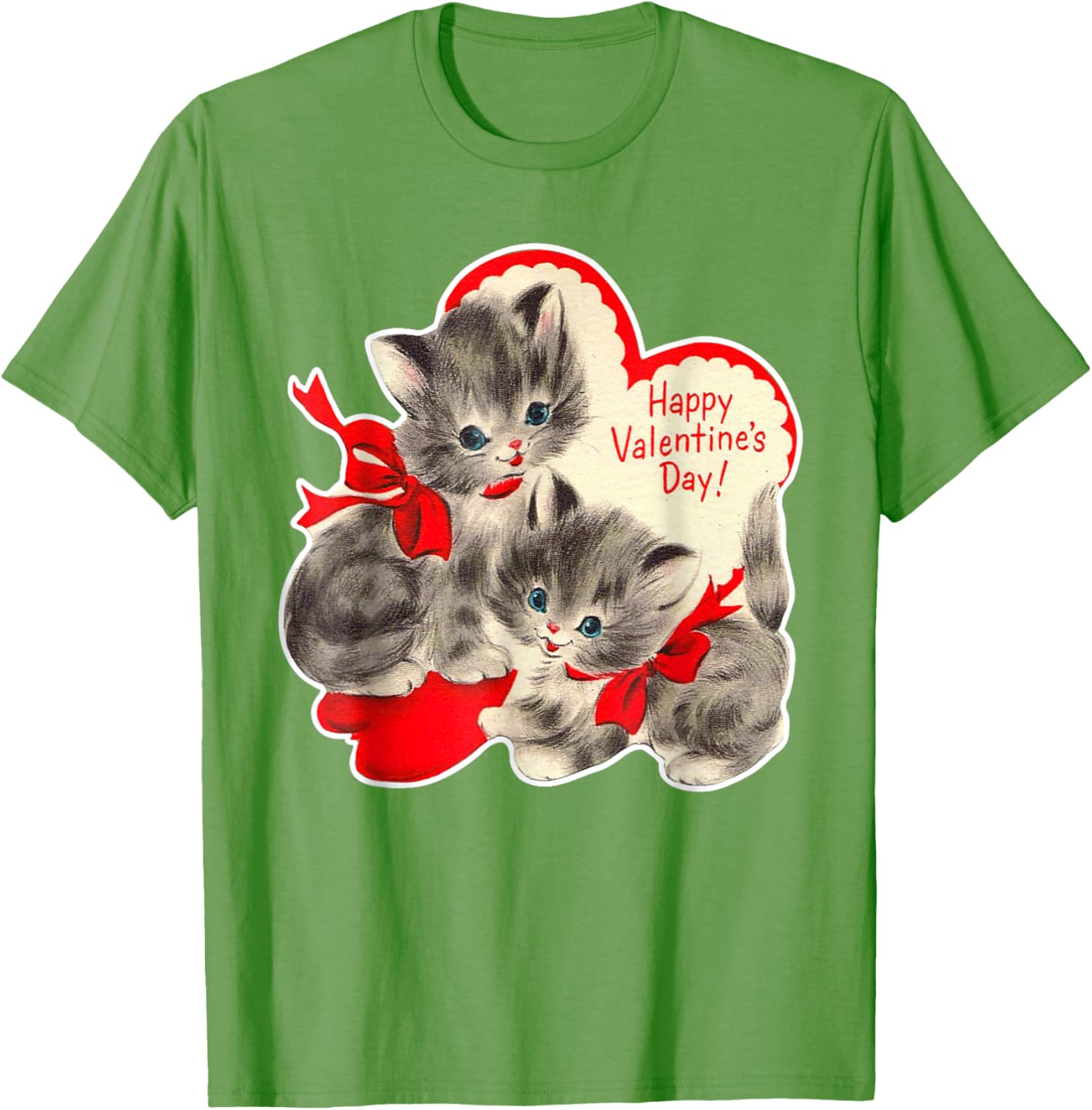 Vintage Valentine's Day Cat T-Shirt Retro Kitten Love Top for Pet Lovers - 18