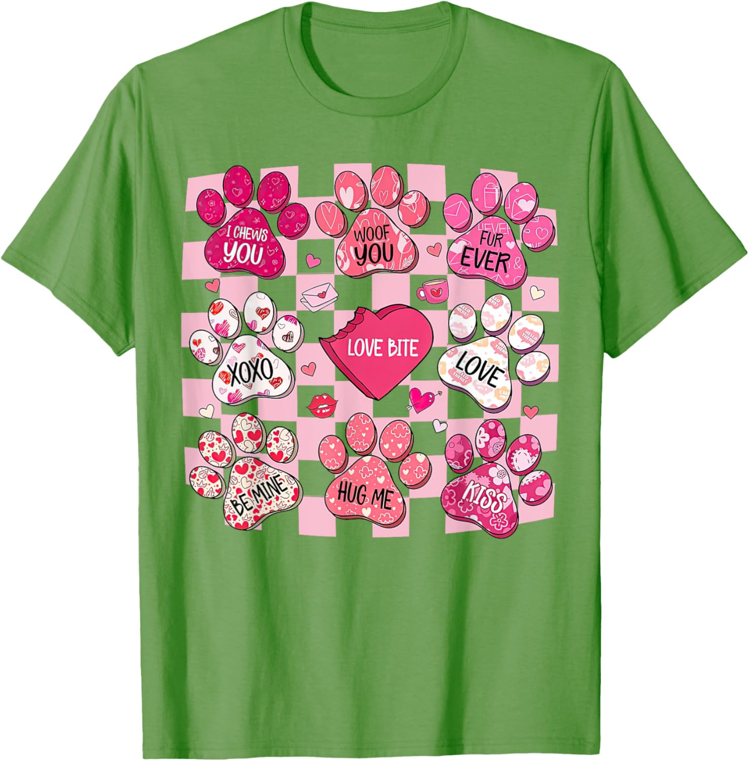 Cute Dog Paw Heart T-Shirt for Valentine's Day - Perfect Gift for Dog Lovers - 3