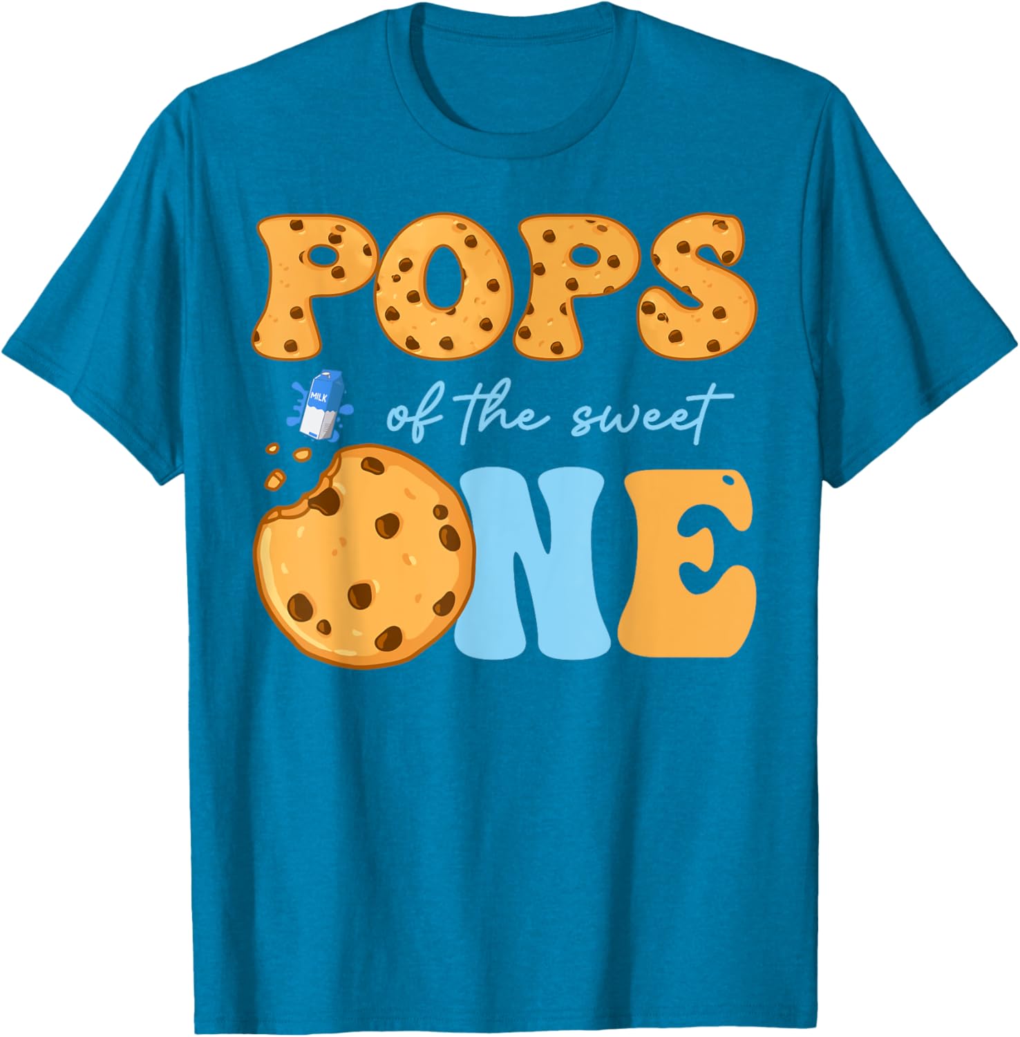Cute Cookies and Milk Birthday Party T-Shirt for Kids and Teens - 7