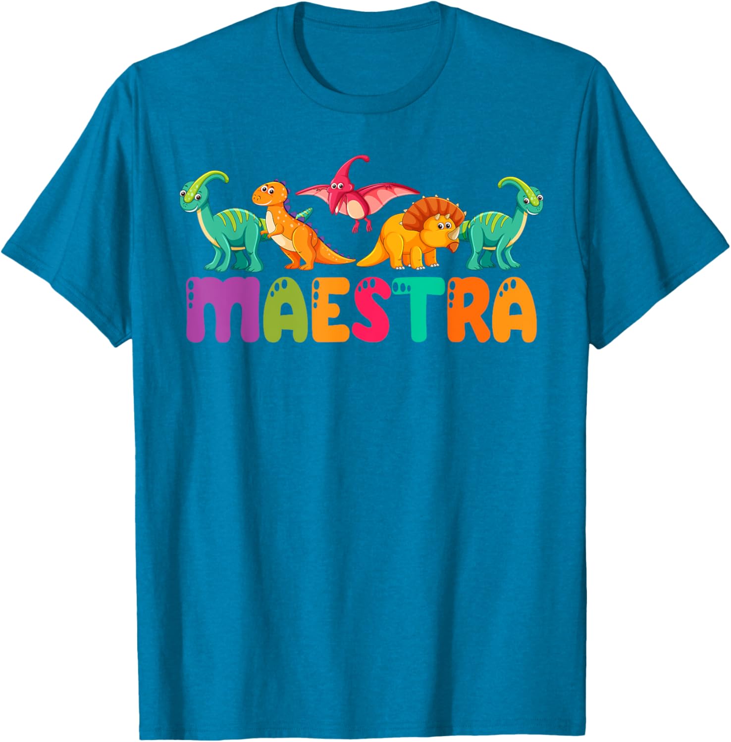 Cute Dinosaurs Bilingual Teacher T-Shirt for Maestra Spanish Teachers - 19