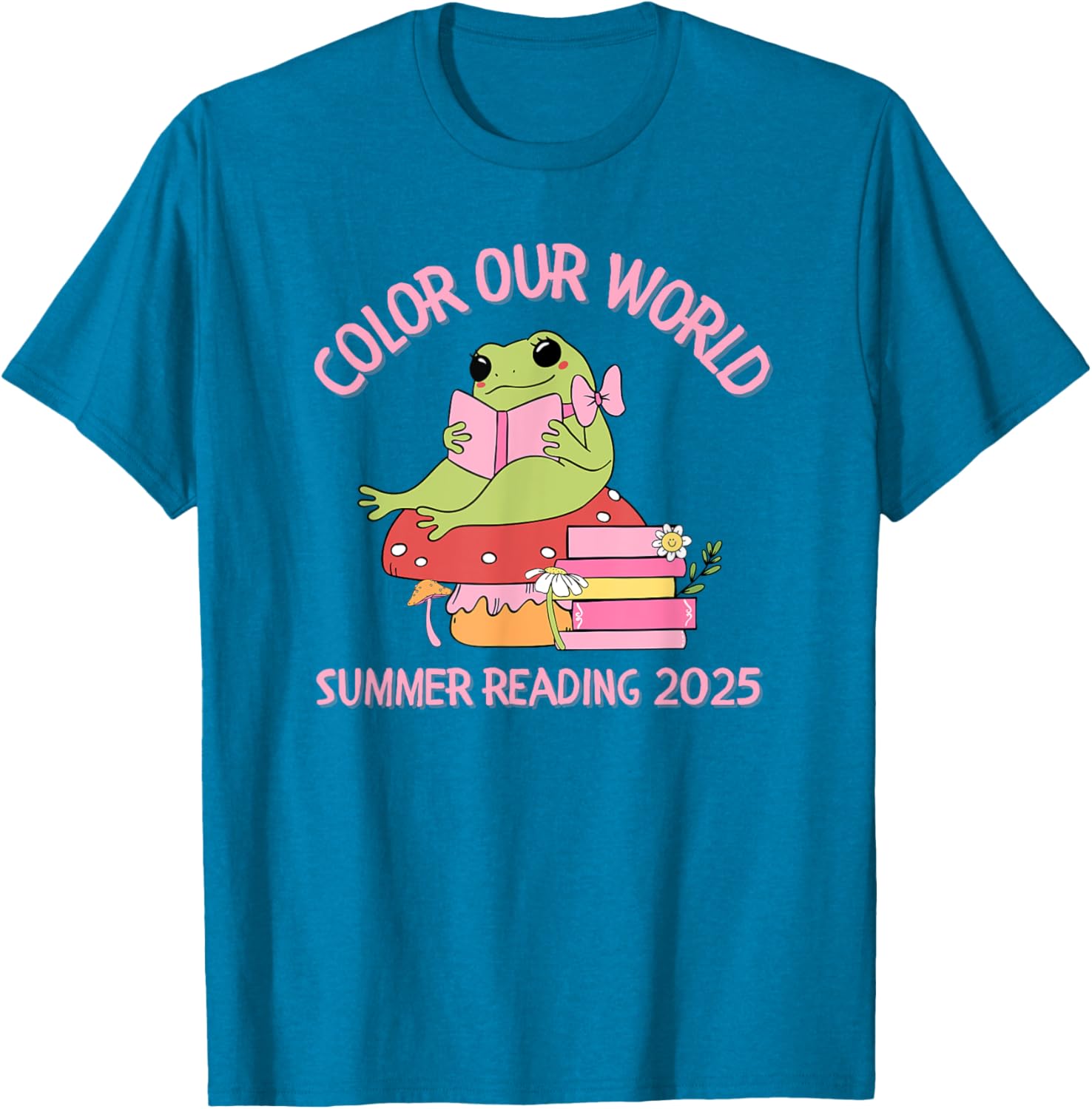 Color Our World Summer 2025 Frog T-Shirt for Kids - Fun Reading Program Apparel - 24