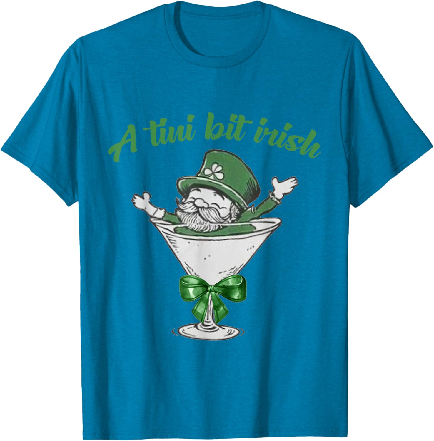 A Tini Bit Irish Leprechaun Martini St Patrick's Day T-Shirt - 3