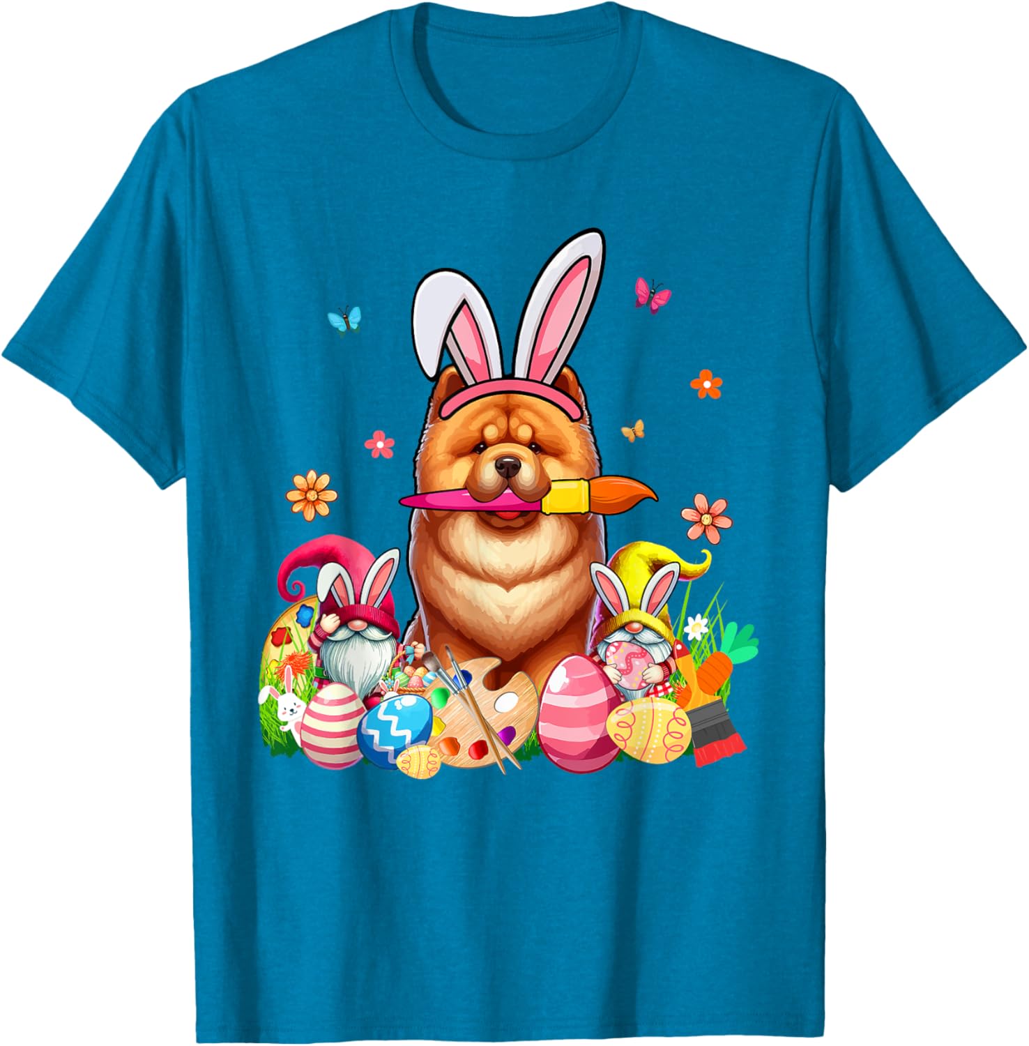 Chow Chow Cosplay Bunny Gnome Easter Eggs T-Shirt for Pet Lovers - 12