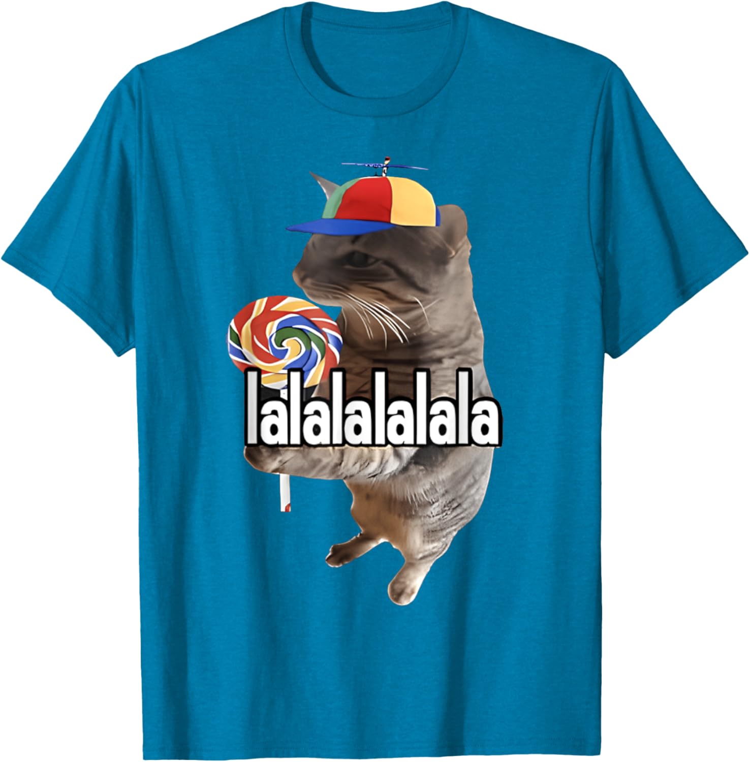 Silly Cat with Lollipop Funny Meme T-Shirt for Men, Women, Kids - 17