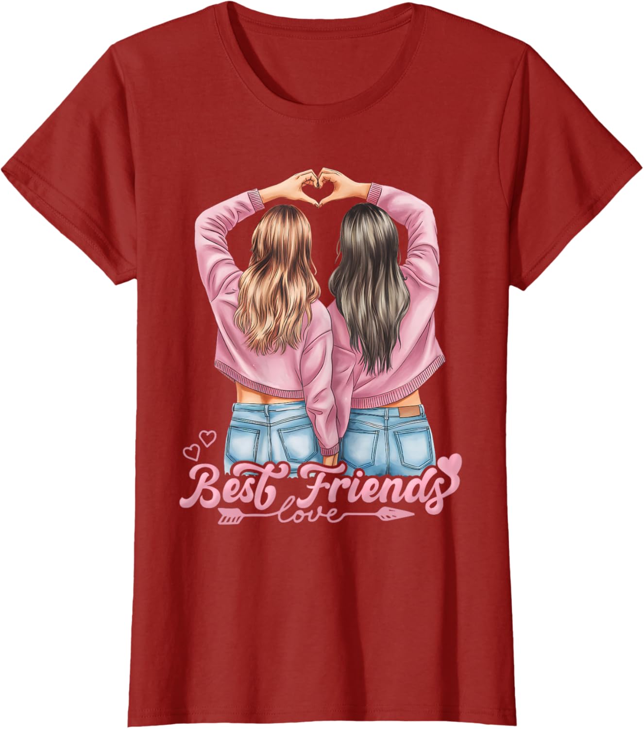 Best Friends Valentine's Day T-Shirt for Teenage Girls - Cute Friendship Tee - 13