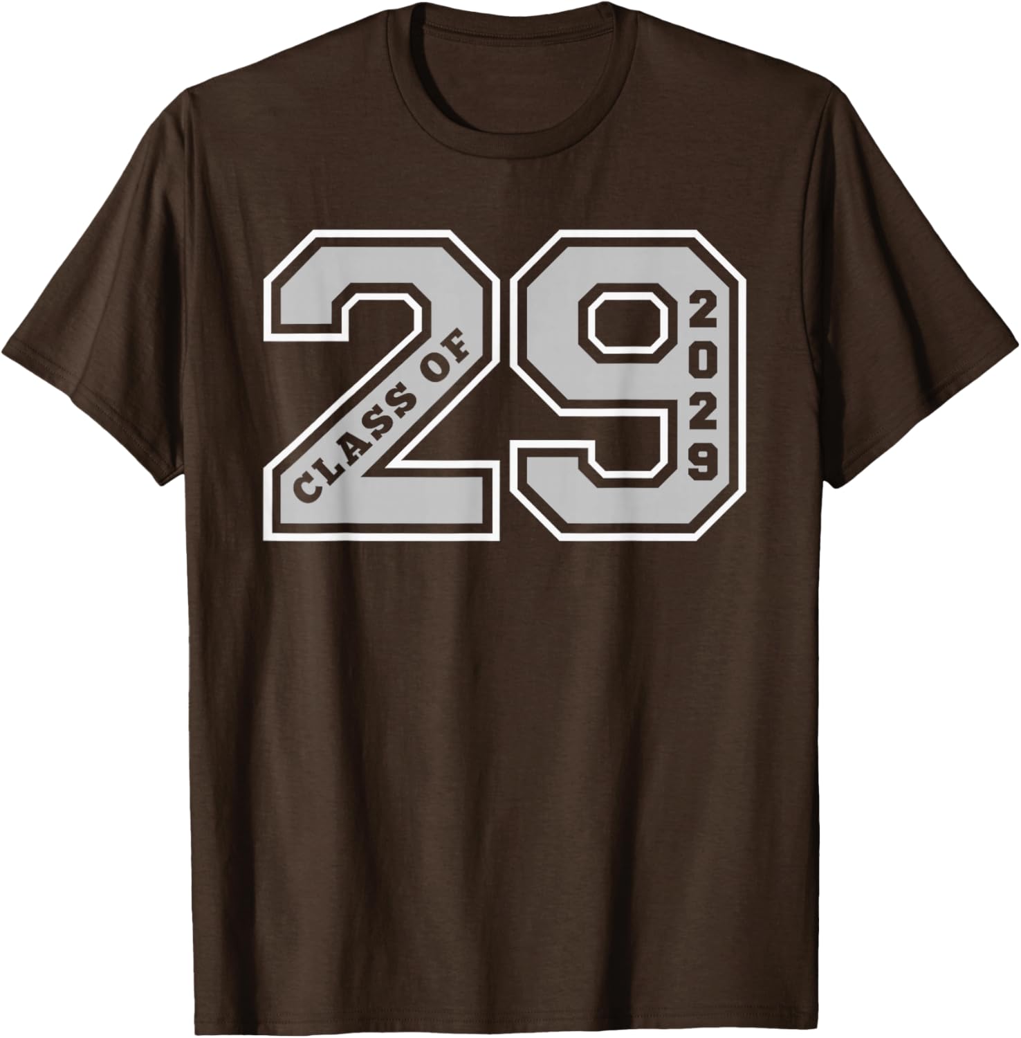 Class of 2029 Grey Letterman Style Grad Gift T-Shirt for Celebrations - 7