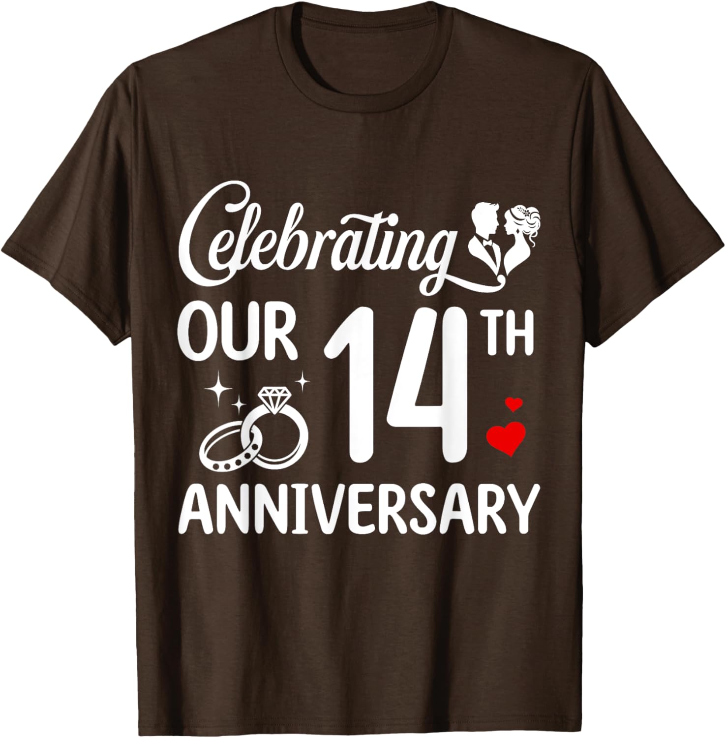 14th Wedding Anniversary T-Shirt for Couples - Celebrate 14 Years of Love - 11