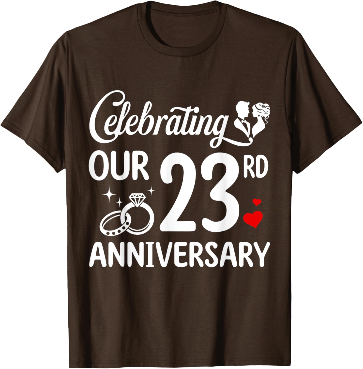 23rd Wedding Anniversary T-Shirt for Him and Her, Celebrate 23 Years of Love - 1