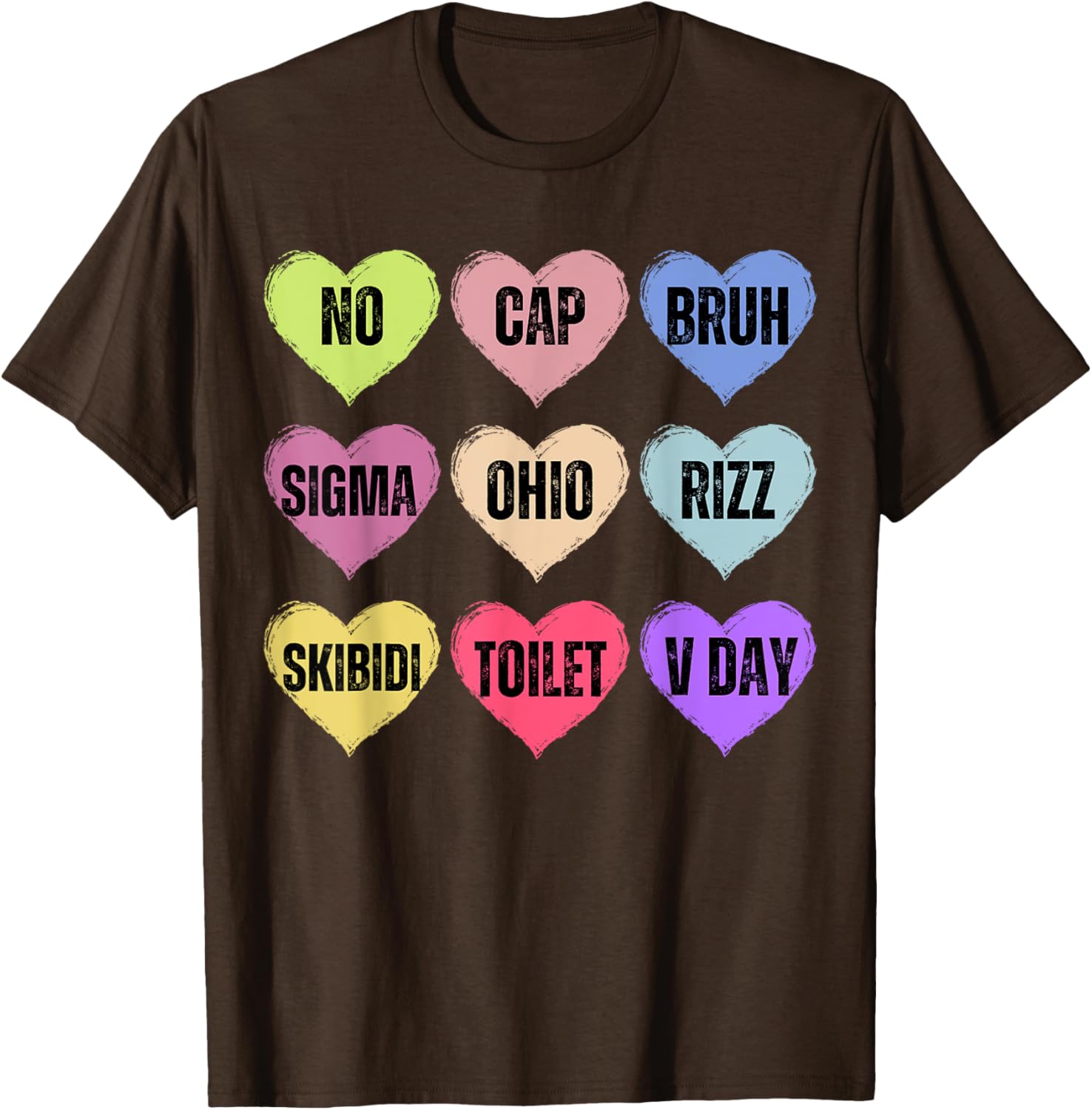 Skibidi Valentine's Day Funny Rizz No Cap T-Shirt for Couples - 1