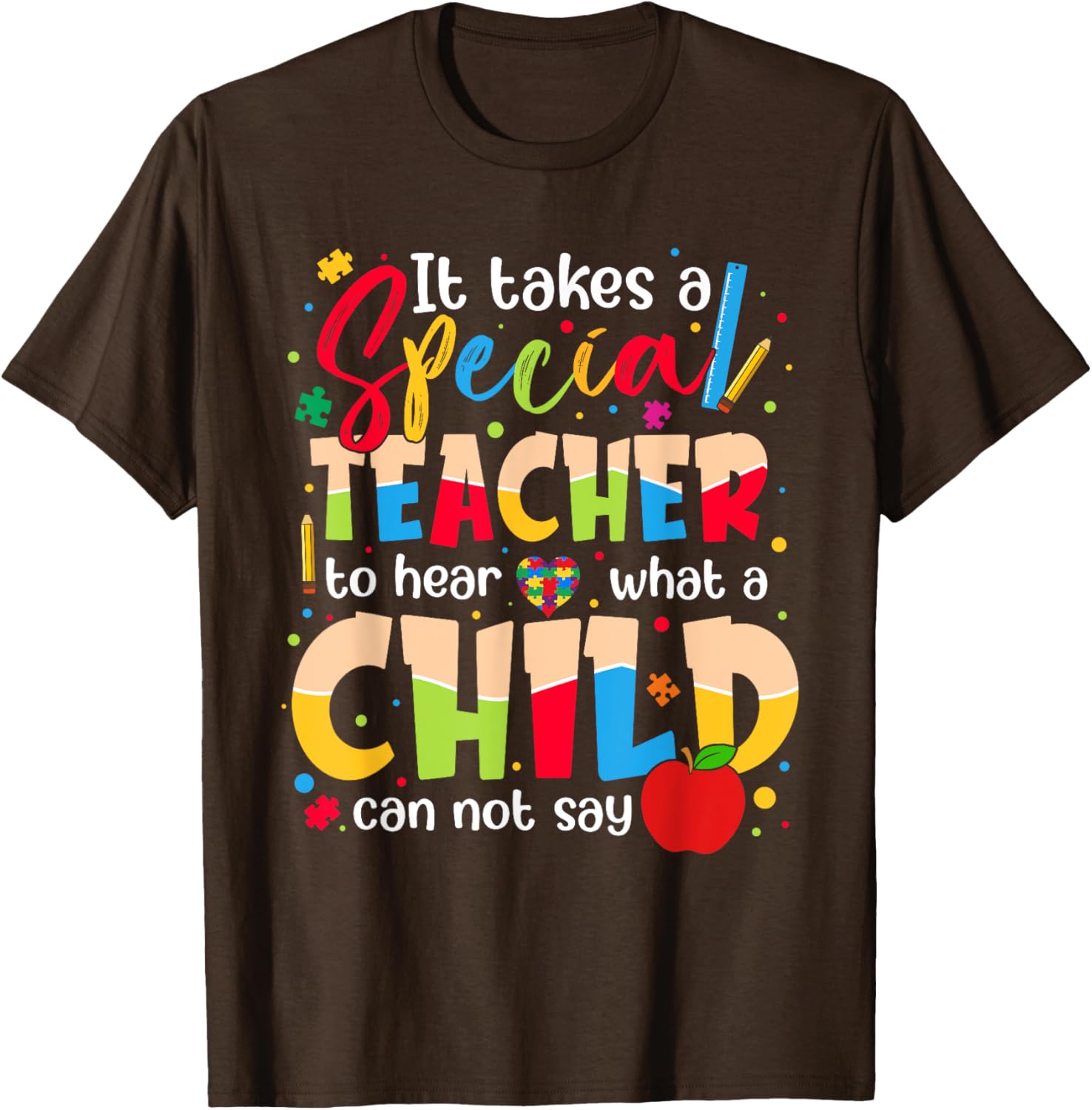 Autism Awareness T-Shirt for Kids It Takes A Special Teacher Design - 8