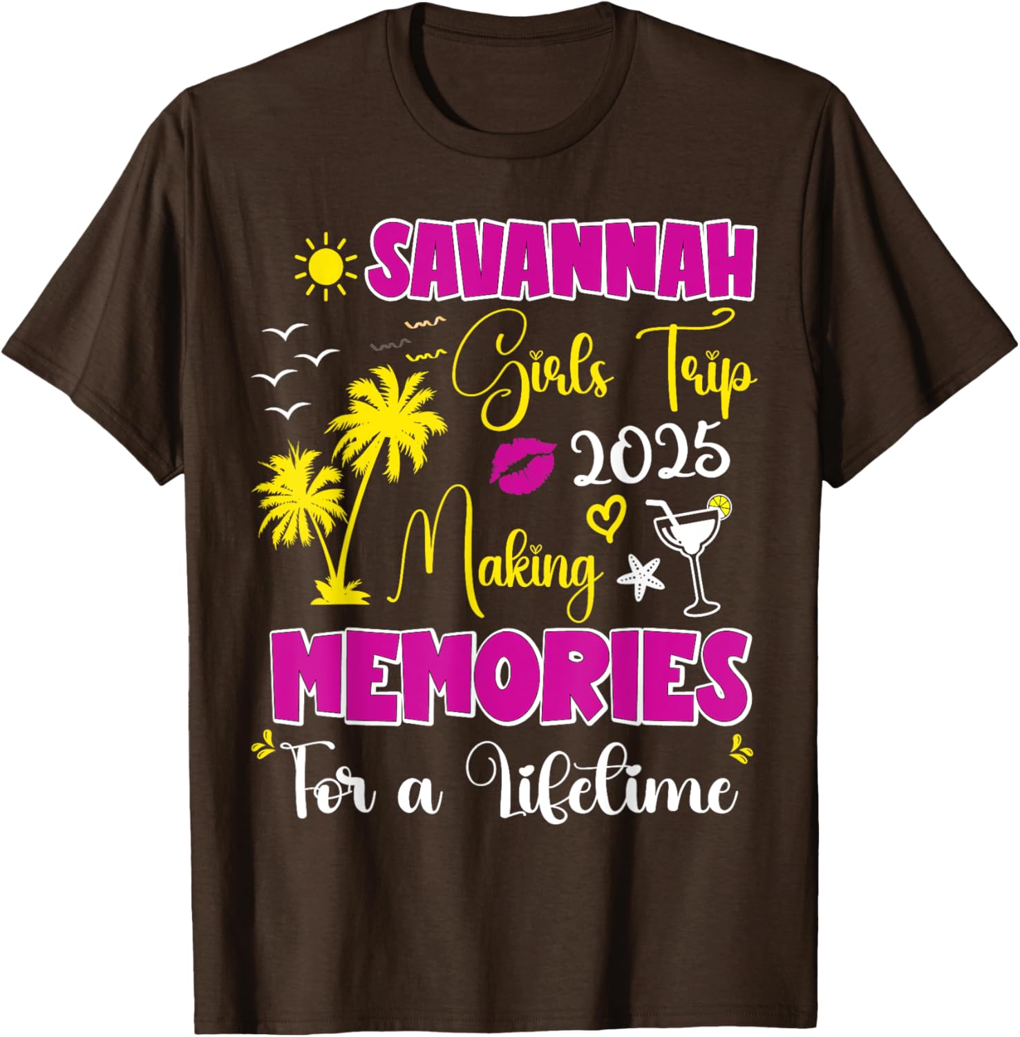 Savannah Girls Trip 2025 Summer Vacation T-Shirt for Women - 7