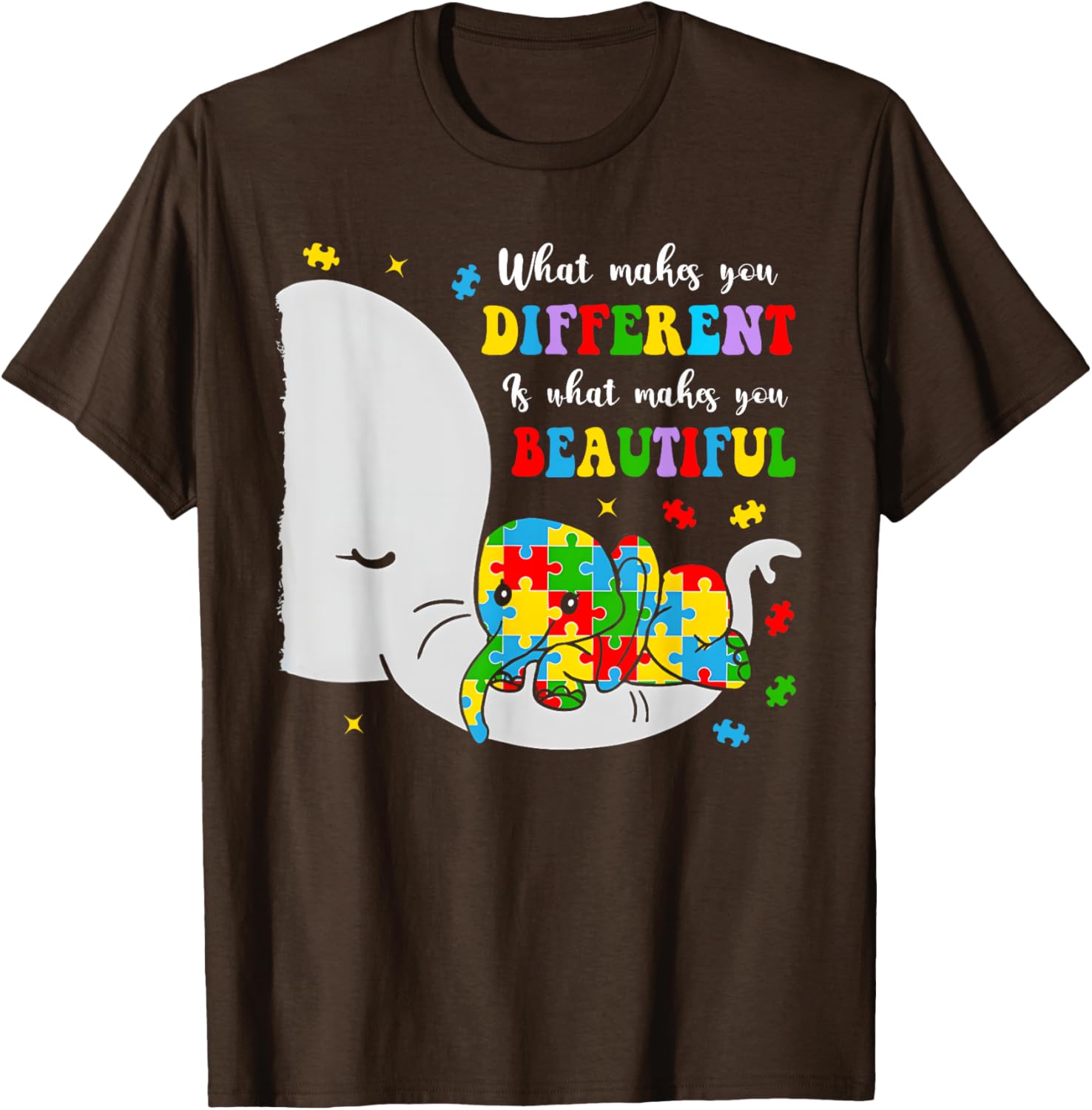 Unique Elephant Autism Awareness T-Shirt - Embrace Differences with Style - 9