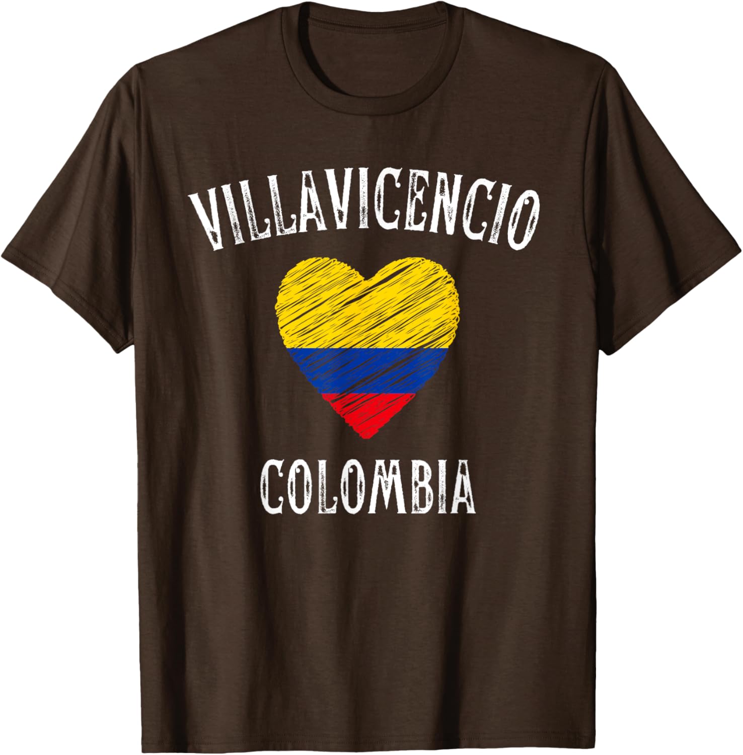 Colombia Flag Heart Villavicencio City T-Shirt for Proud Locals - 1