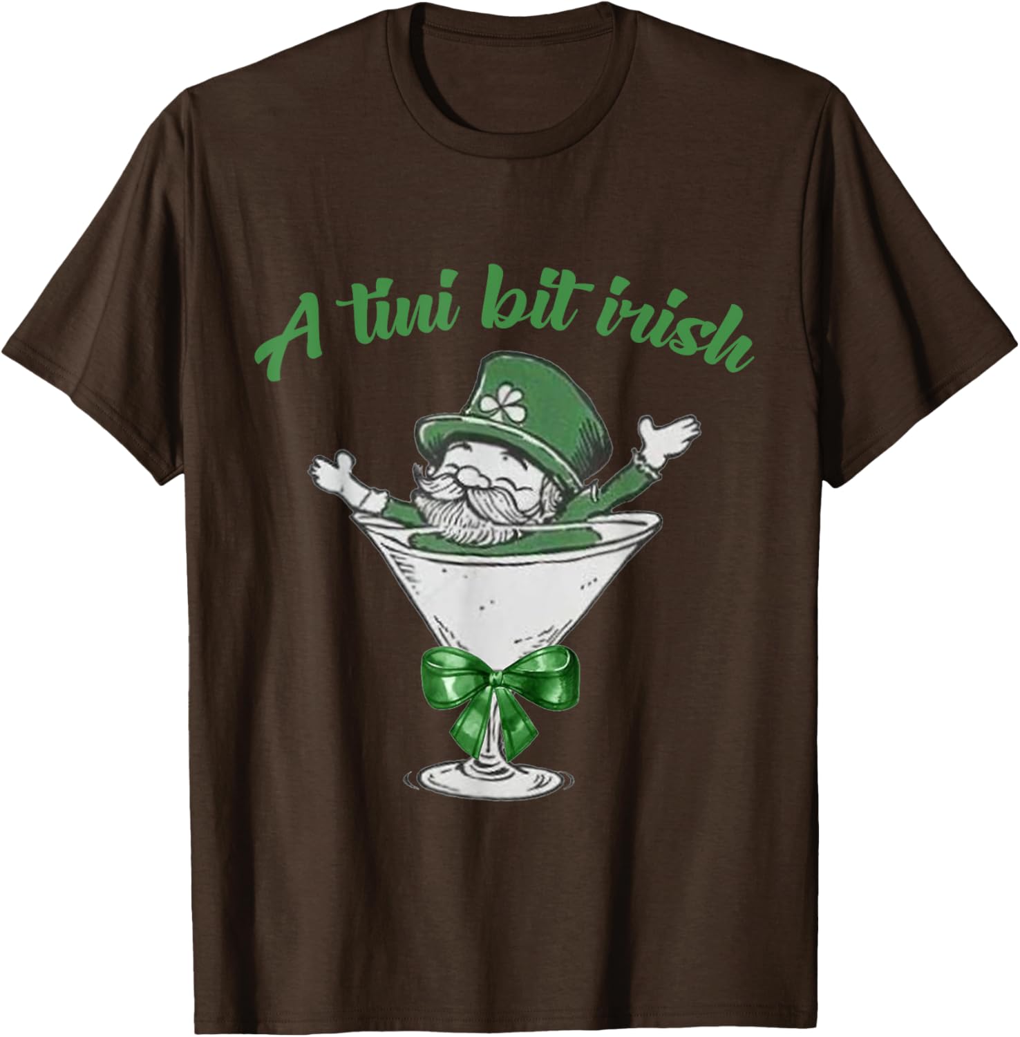 A Tini Bit Irish Leprechaun Martini St Patrick's Day T-Shirt - 8