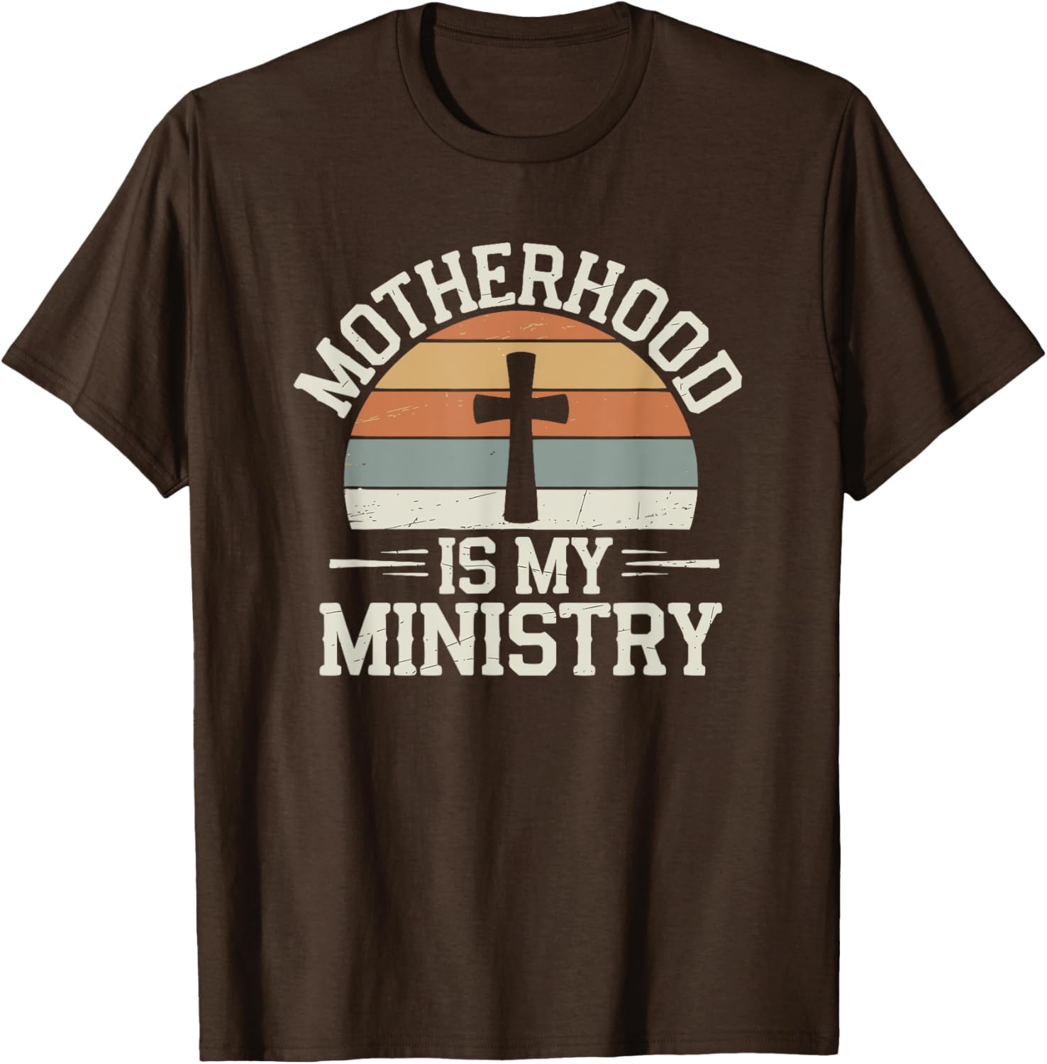 Motherhood Is My Ministry Christian Retro T-Shirt for Devoted Moms - 5