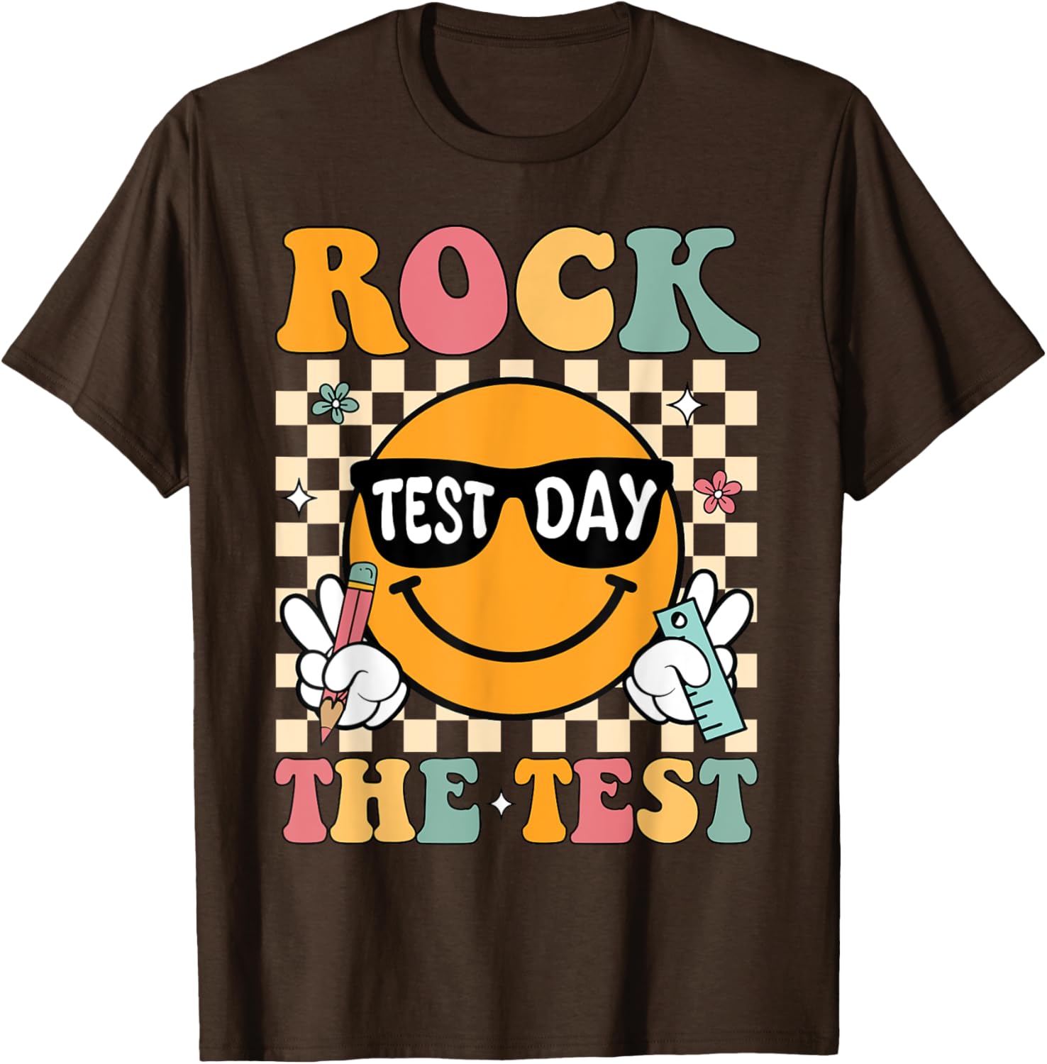Test Day Rock The Test Teacher T-Shirt Motivational Gift for Educators - 10